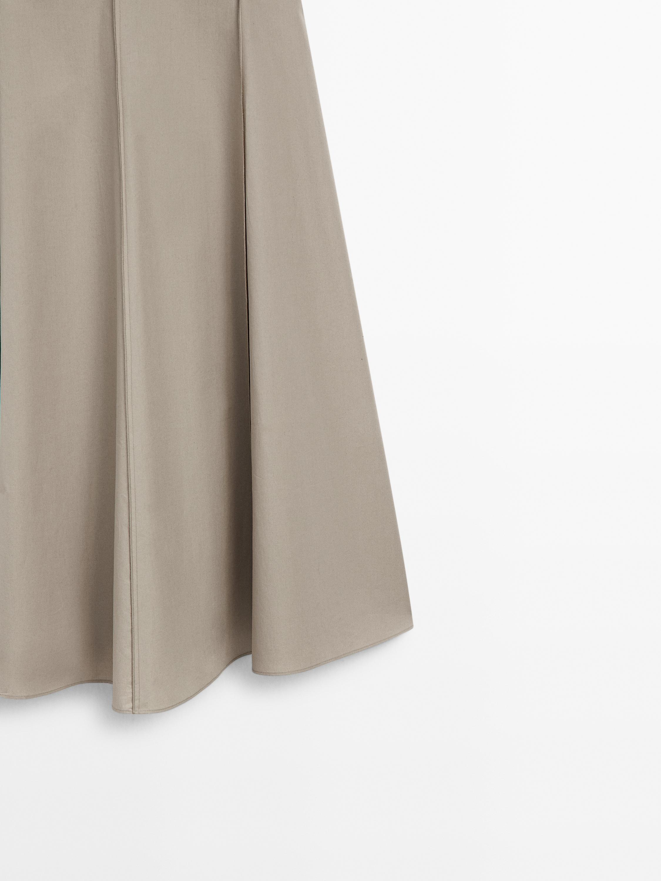 Poplin flounce midi dress