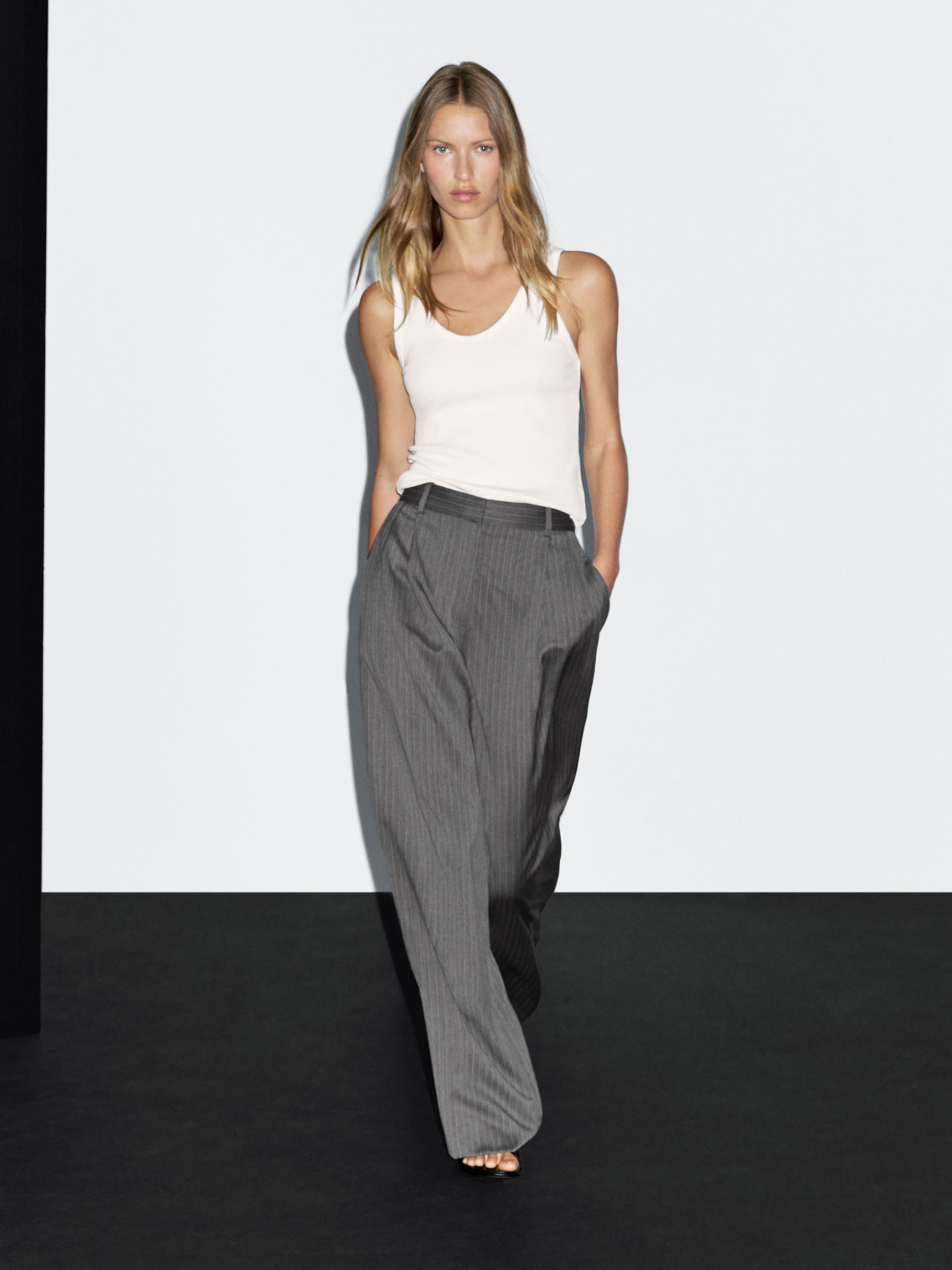 100% wool pinstripe trousers