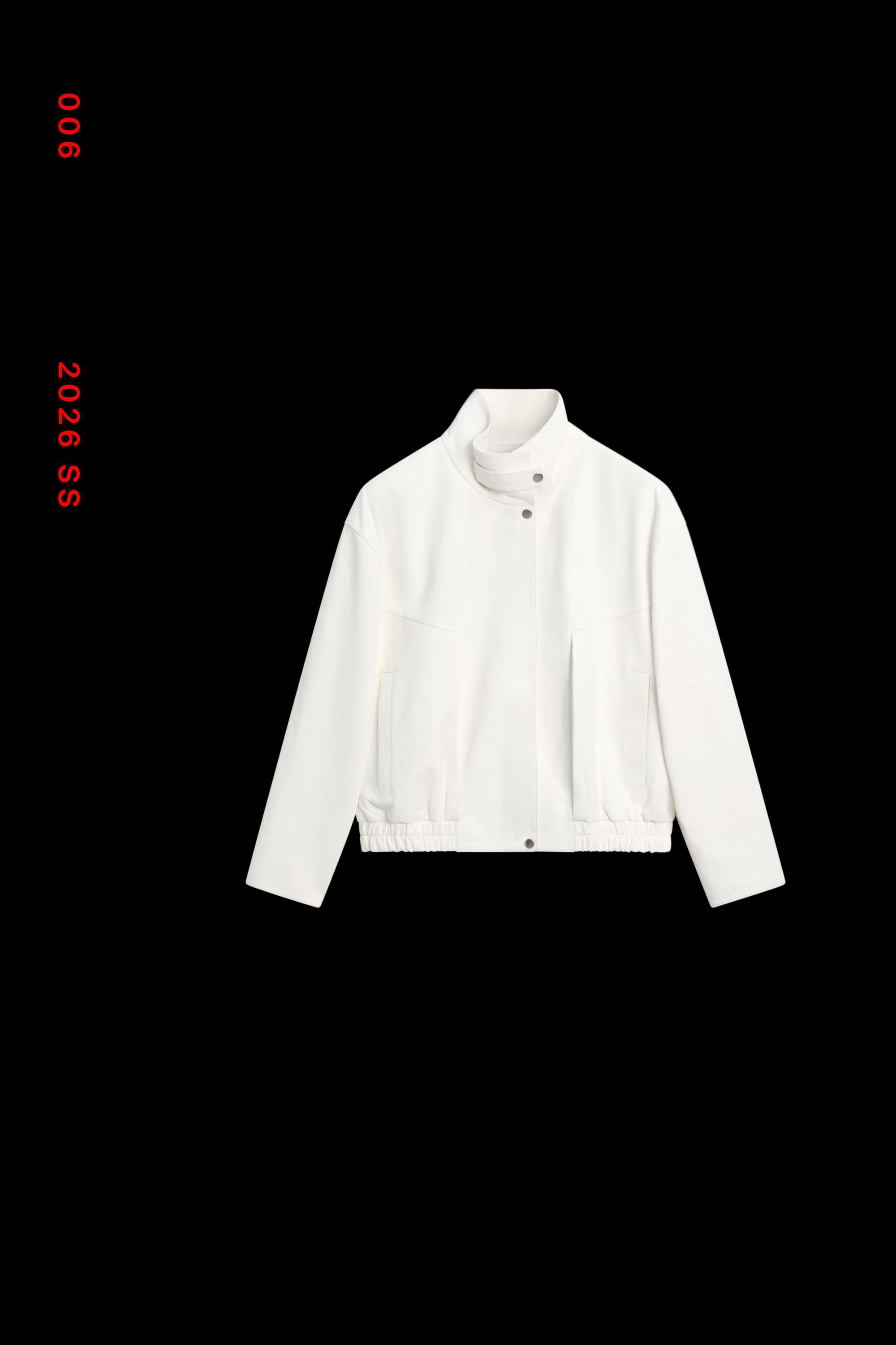Nappa leather bomber jacket — WHITE
