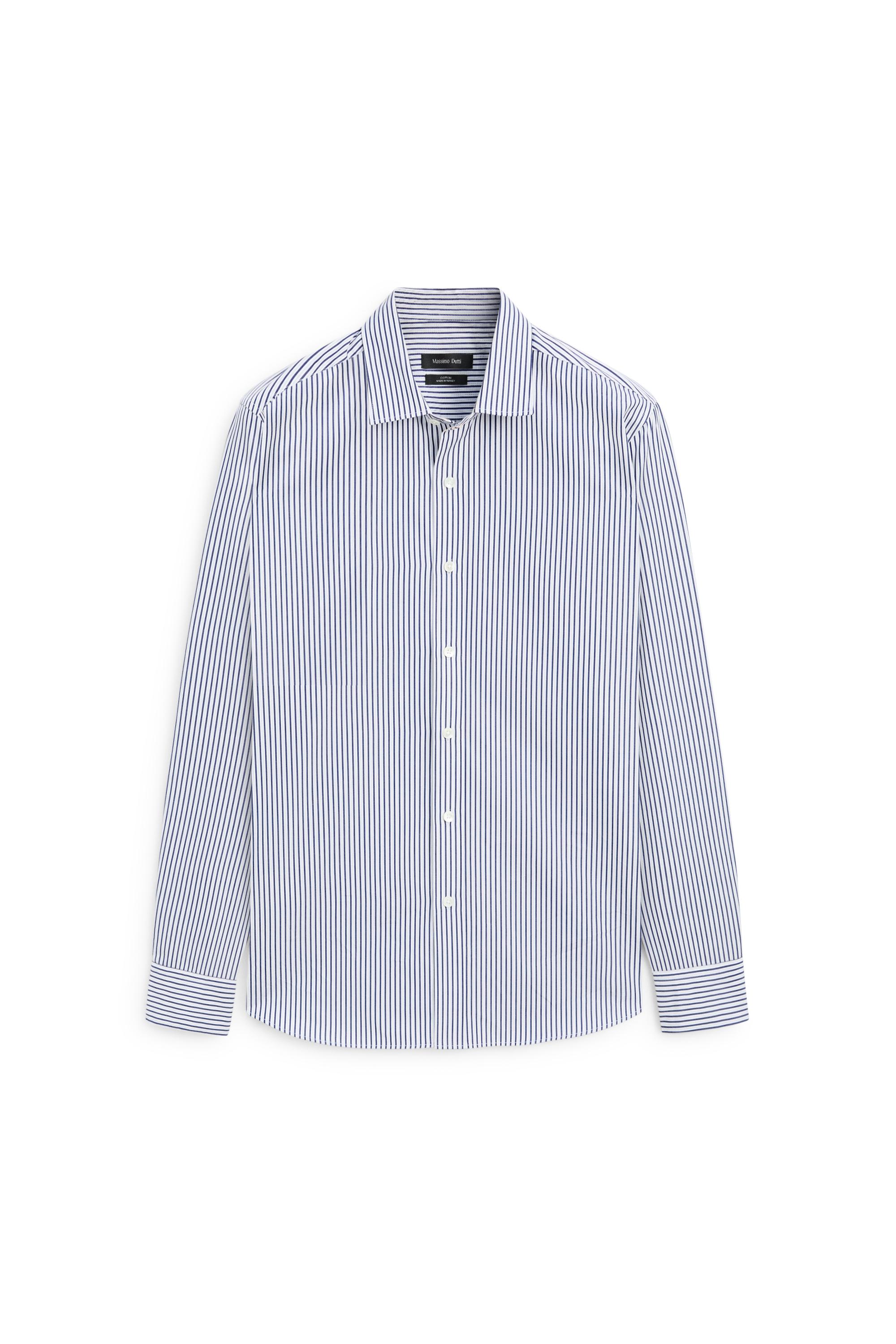 Massimo Dutti %100 pamuklu regular fit çizgili gömlek