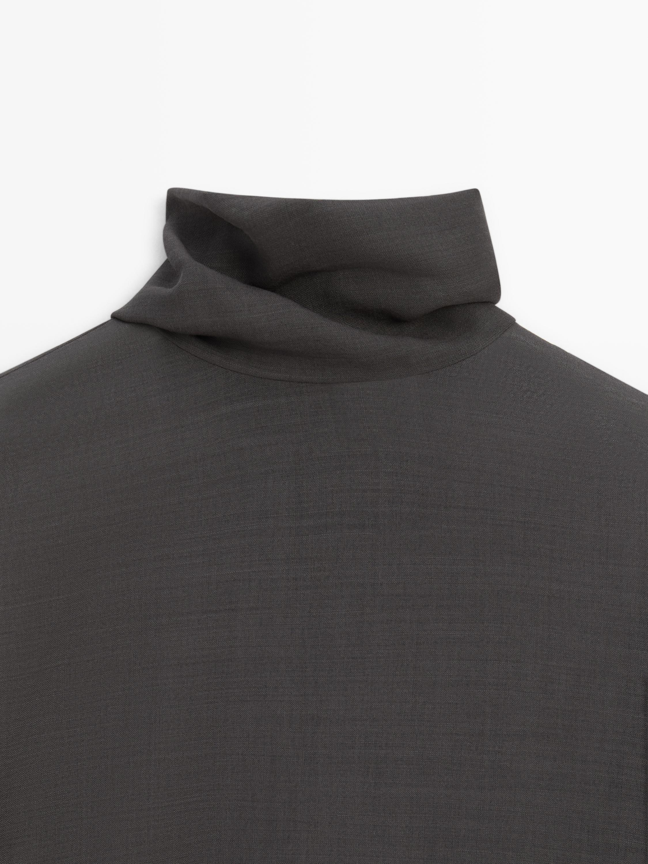 Flowing blouse with tie detail - STUDIO — GREY