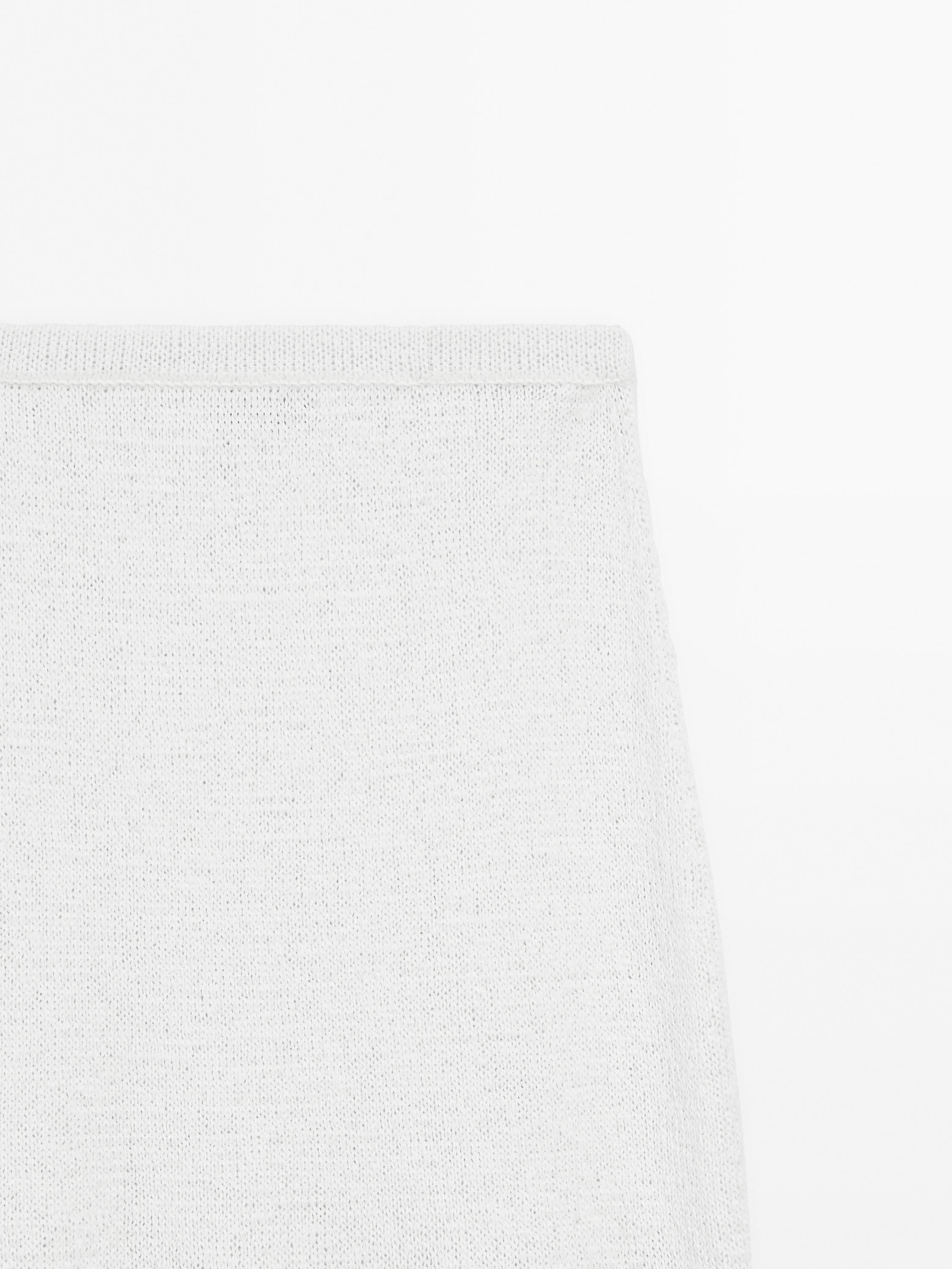 Cotton blend midi skirt