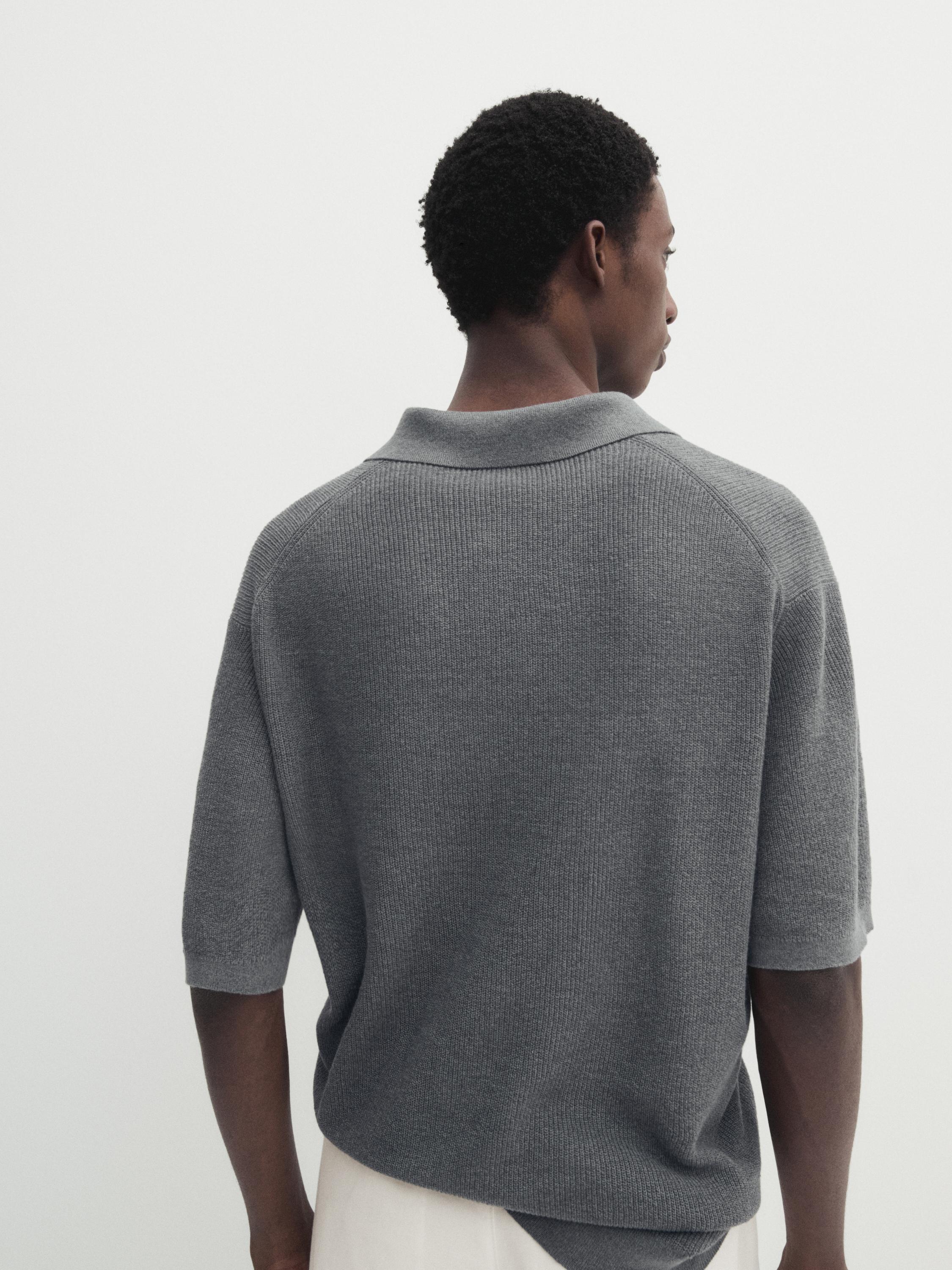 Polo en maille de lin mélangé