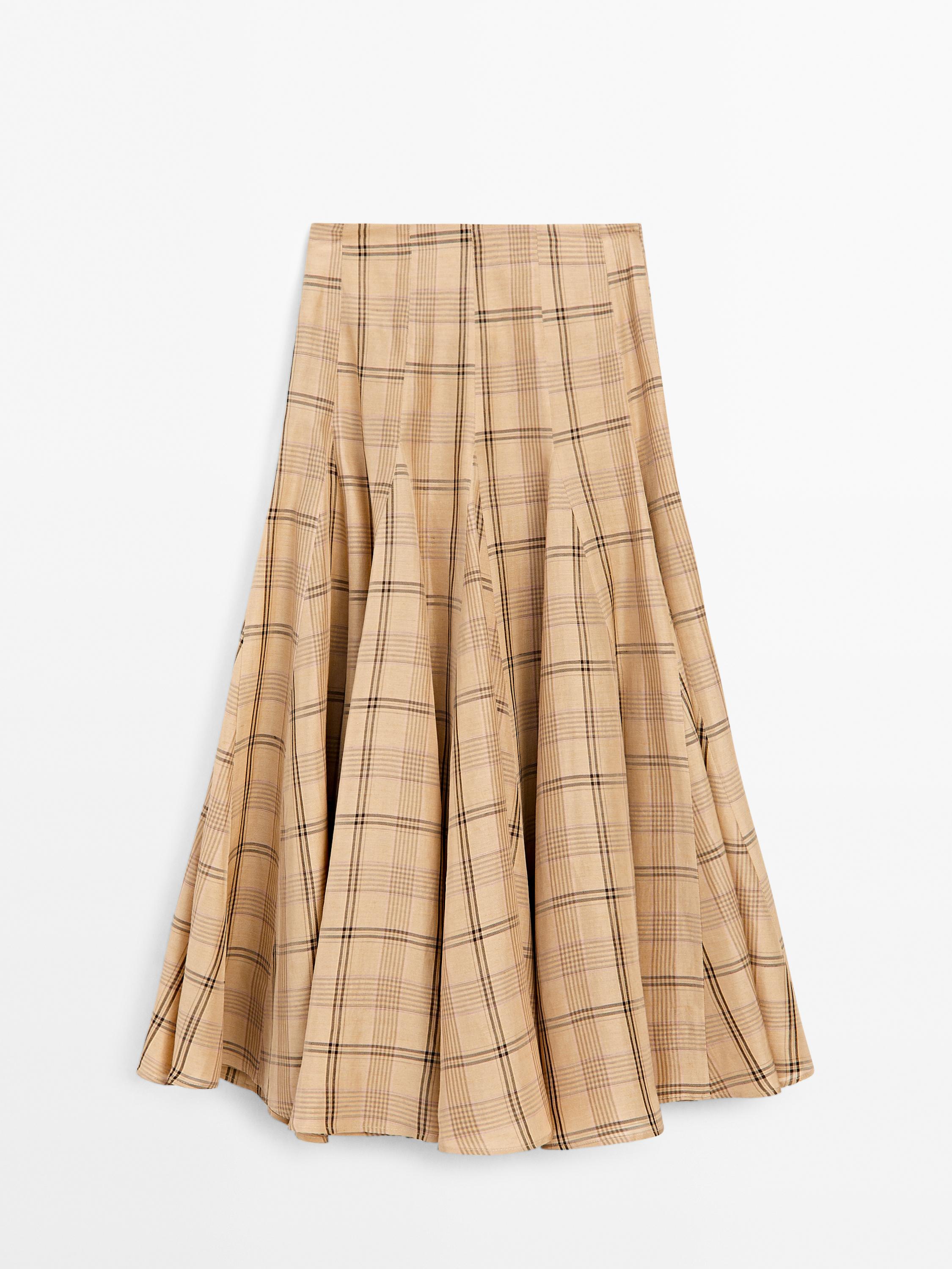 【Massimo Dutti】Check print godet midi skirt - STUDIO 09346952742-o6.jpg?ts=