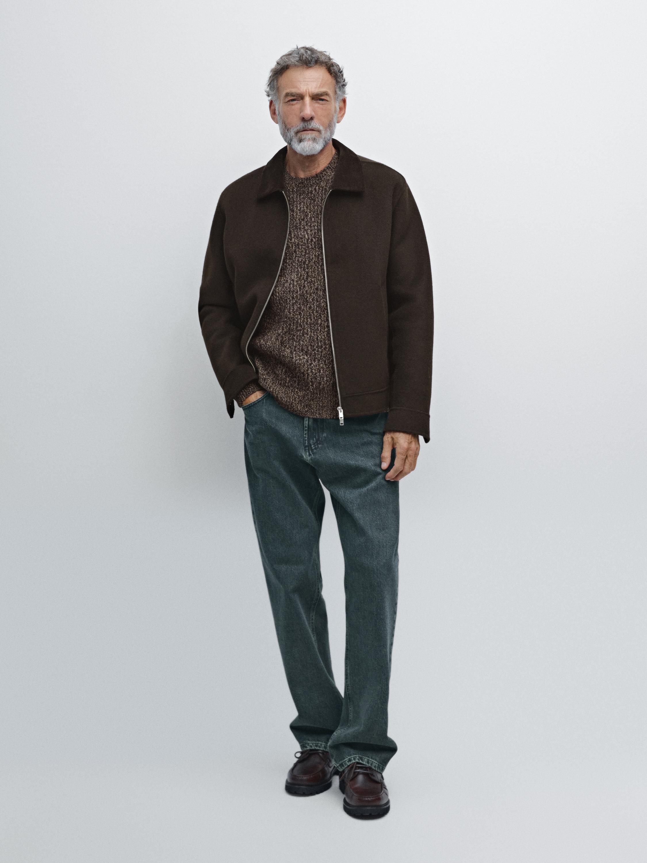 Двухслойная куртка из смесовой шерсти с вельветовым воротником