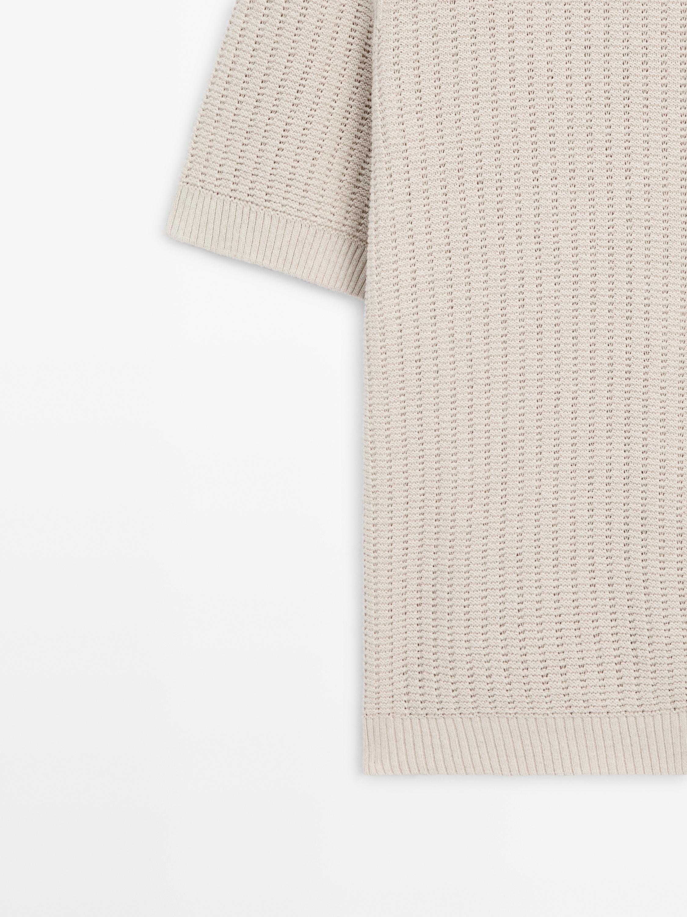 Knit cotton and linen blend T-shirt