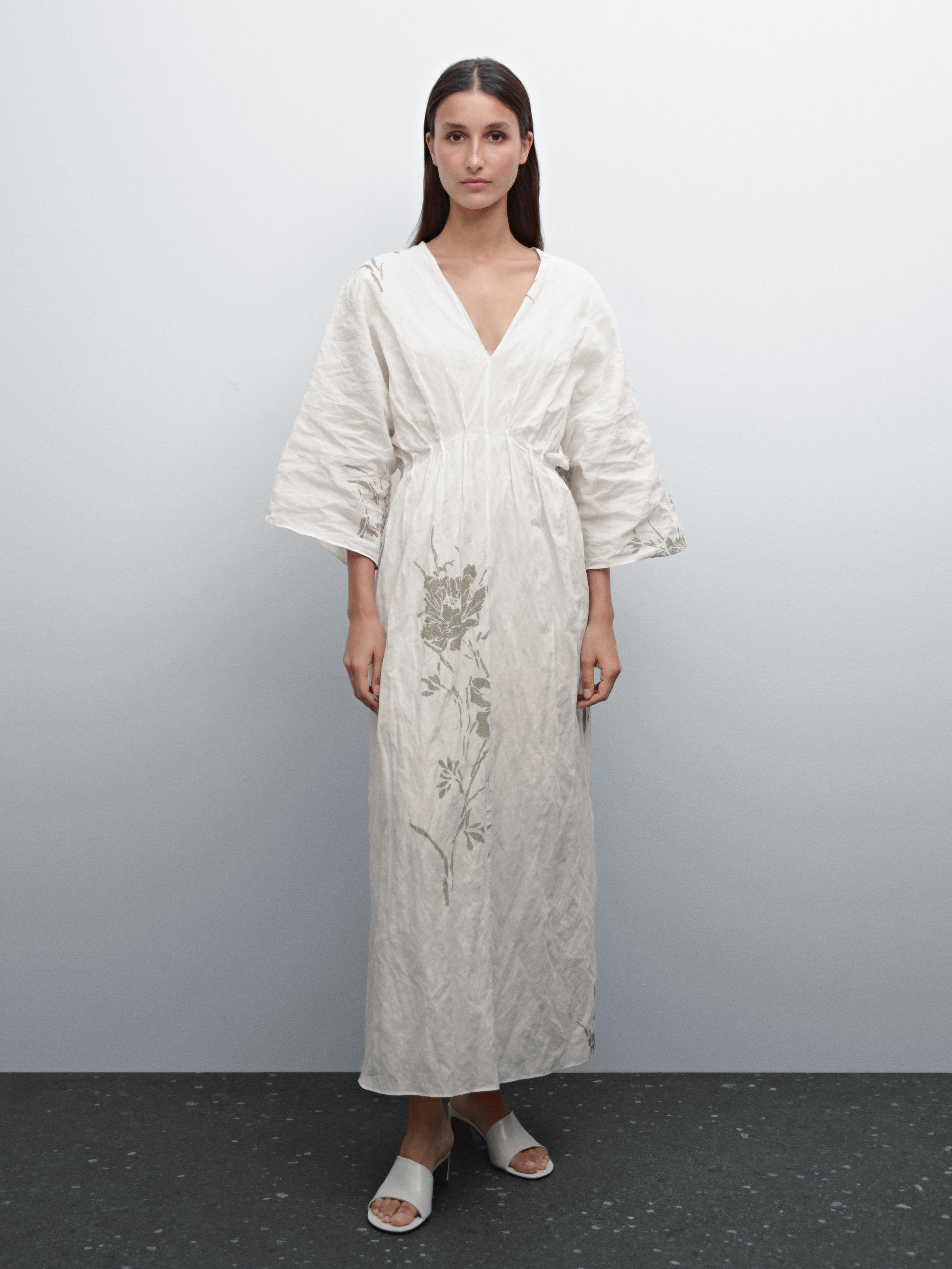 Robe tissu fantaisie à imprimé floral