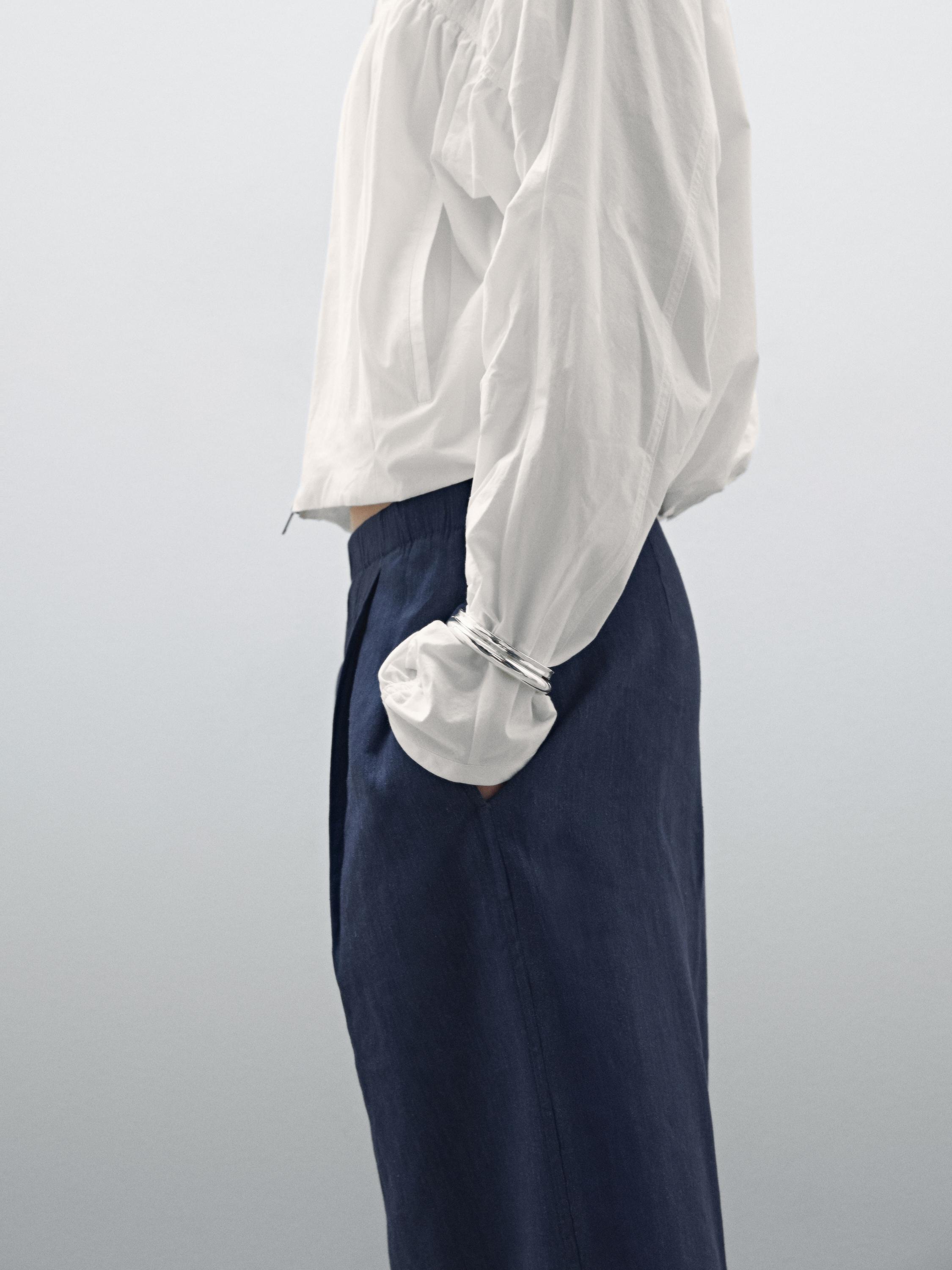 ★ Massimo Dutti★ Straight fit flowing linen blend pants 0 Straight fit linen blend trousers · Brown · Dressy | Massimo