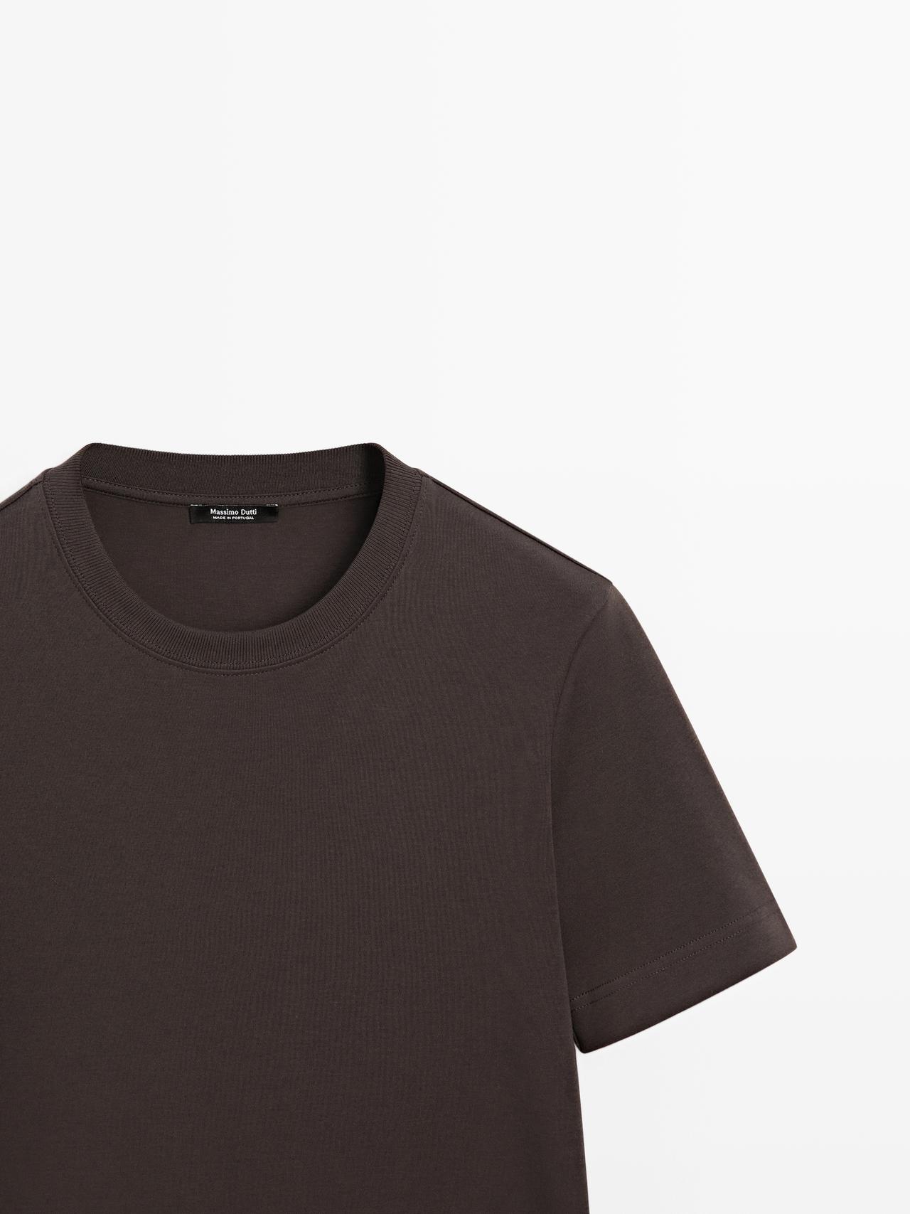 Short sleeve interlock T-shirt — BROWN