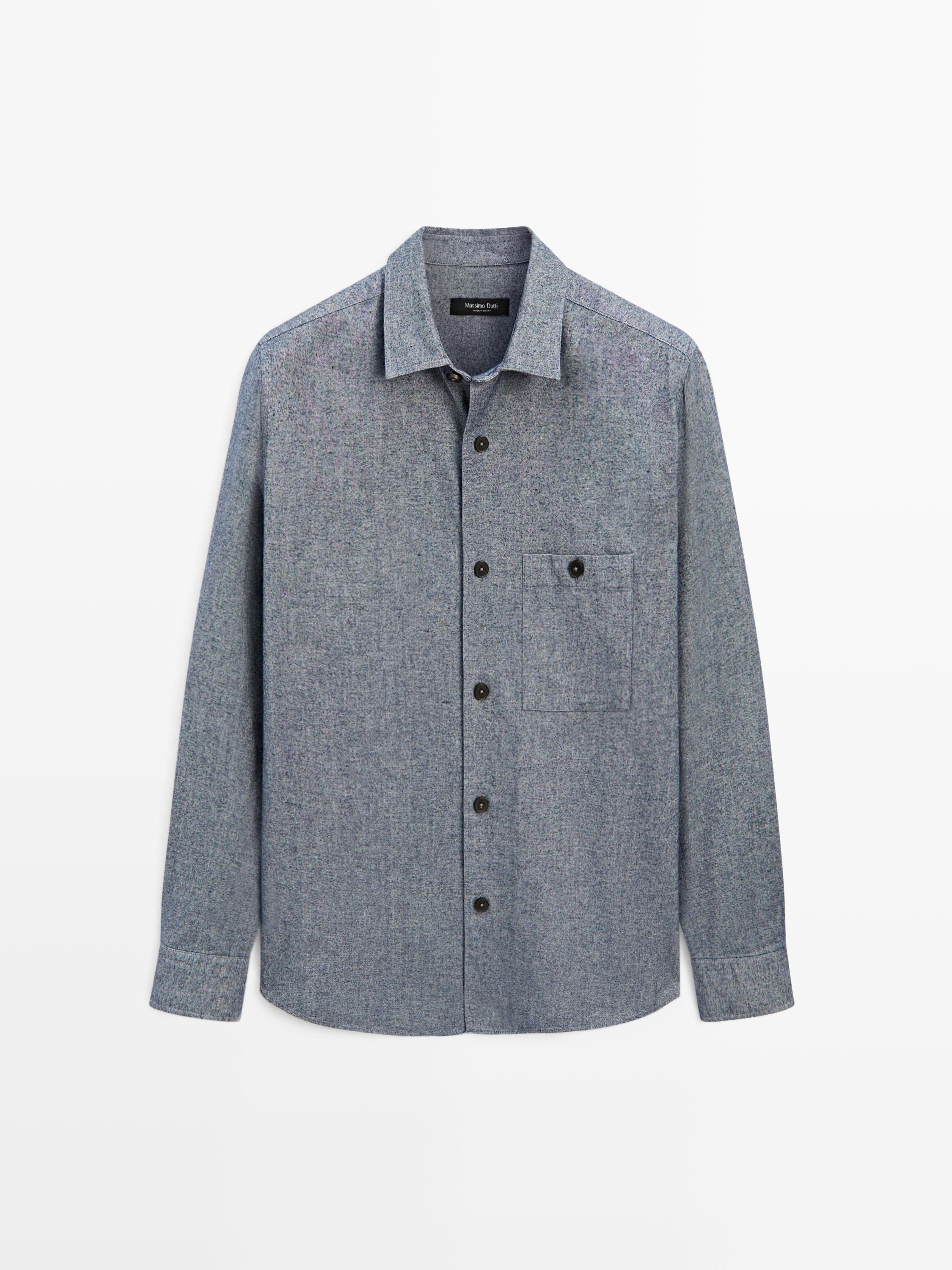 Melange overshirt with pocket