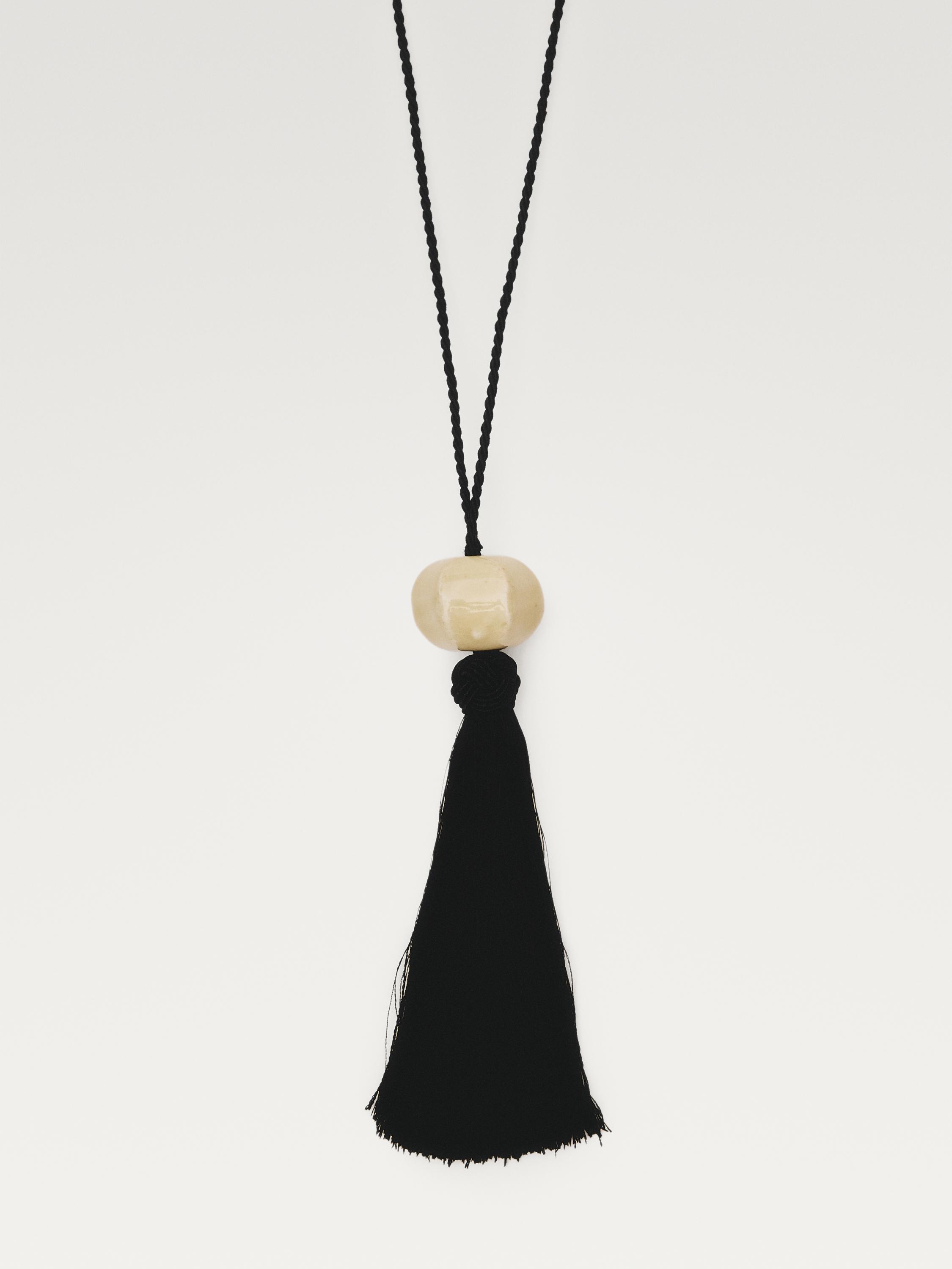 Ceramic tassel necklace