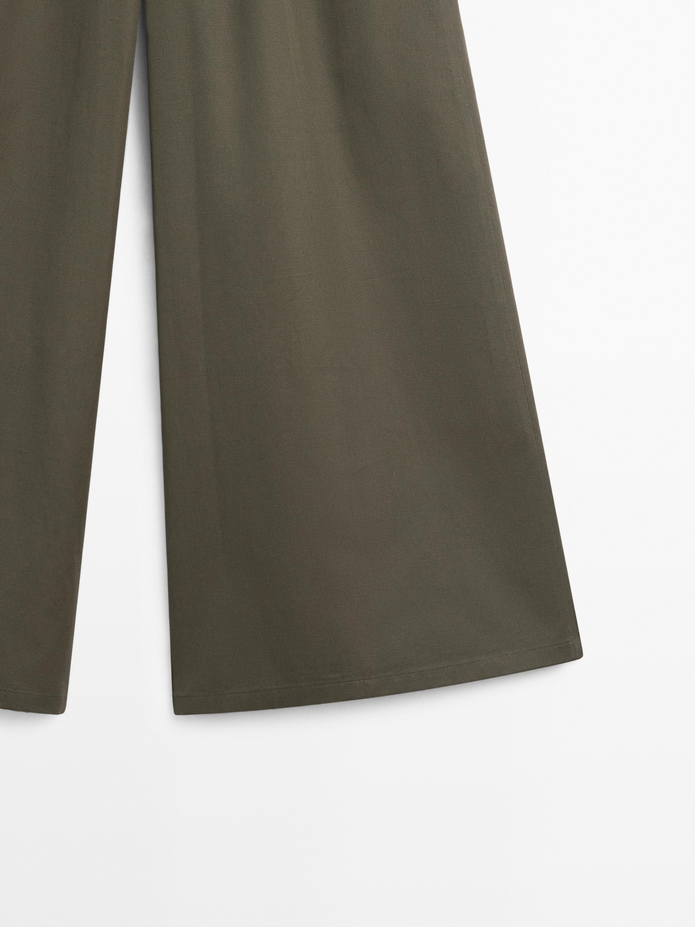 Cotton blend palazzo trousers