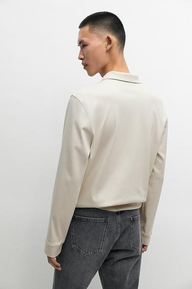 Long sleeve zip detail polo — ICE 5