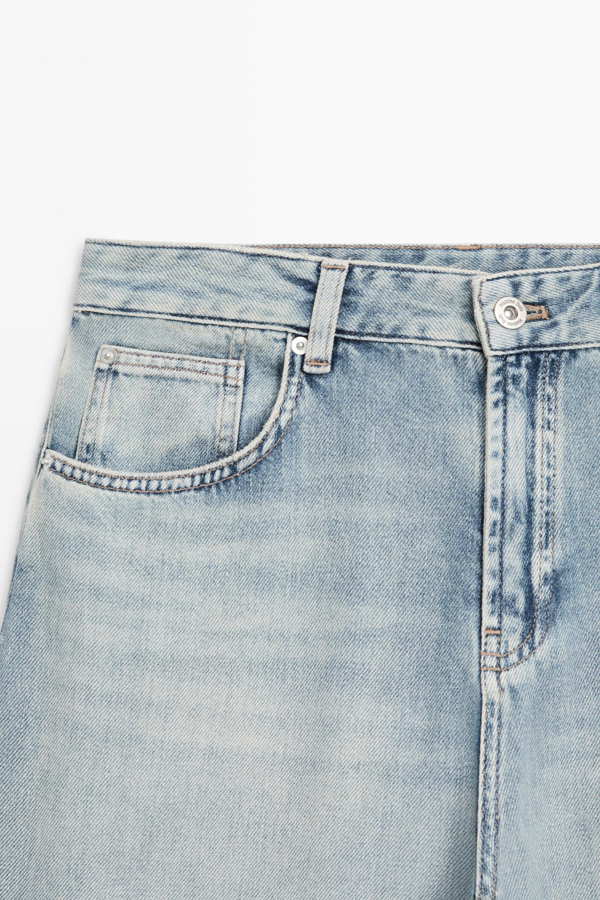 High-waist barrel fit jeans — Light Blue