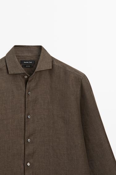 100% linen shirt — BROWN 4