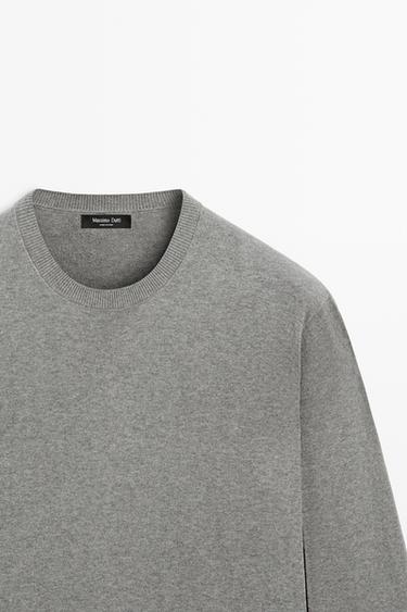 Cotton blend knit sweater — ANTHRACITE GREY 4