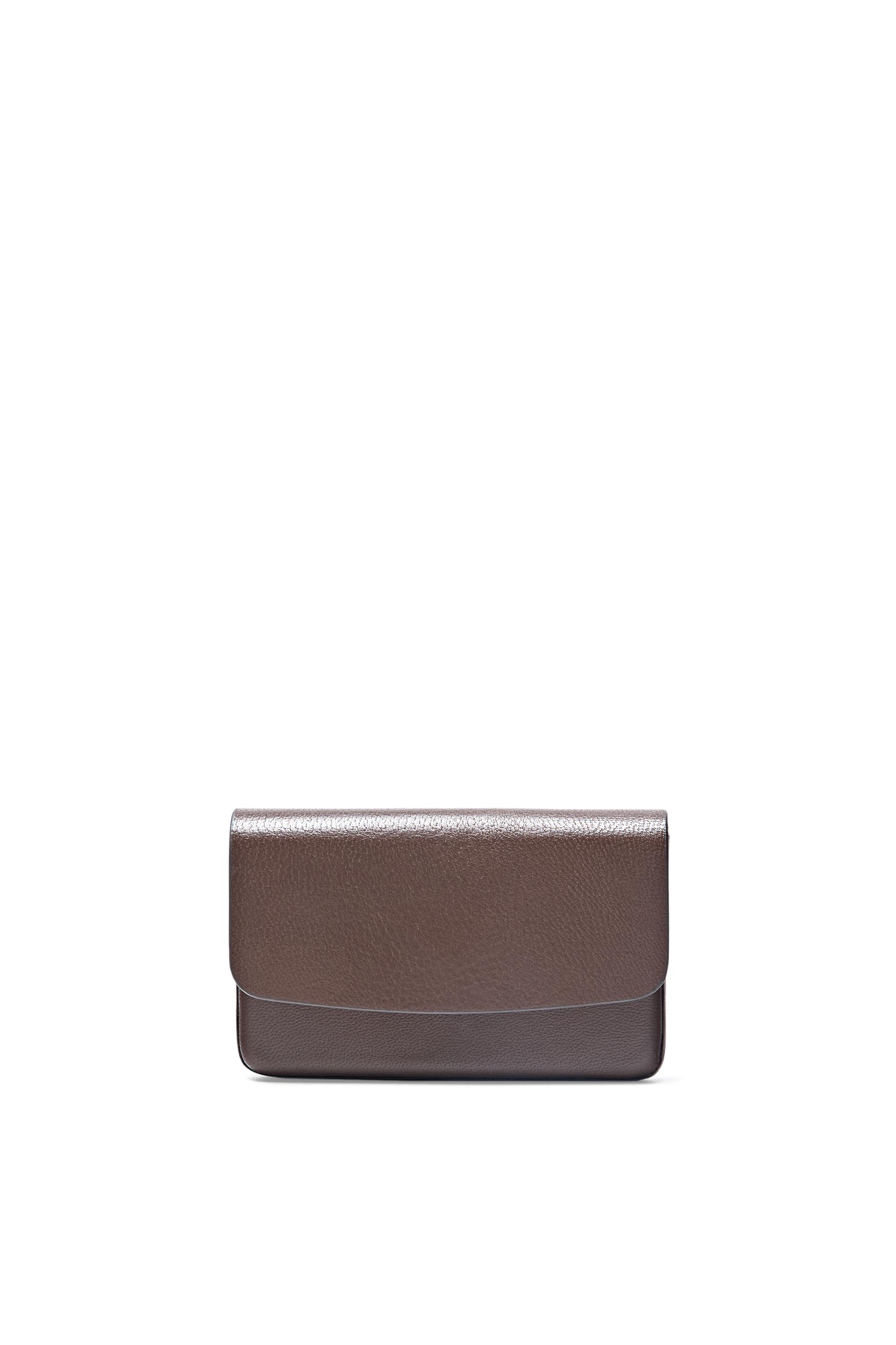 Crocodile-textured leather card holder — LEATHER