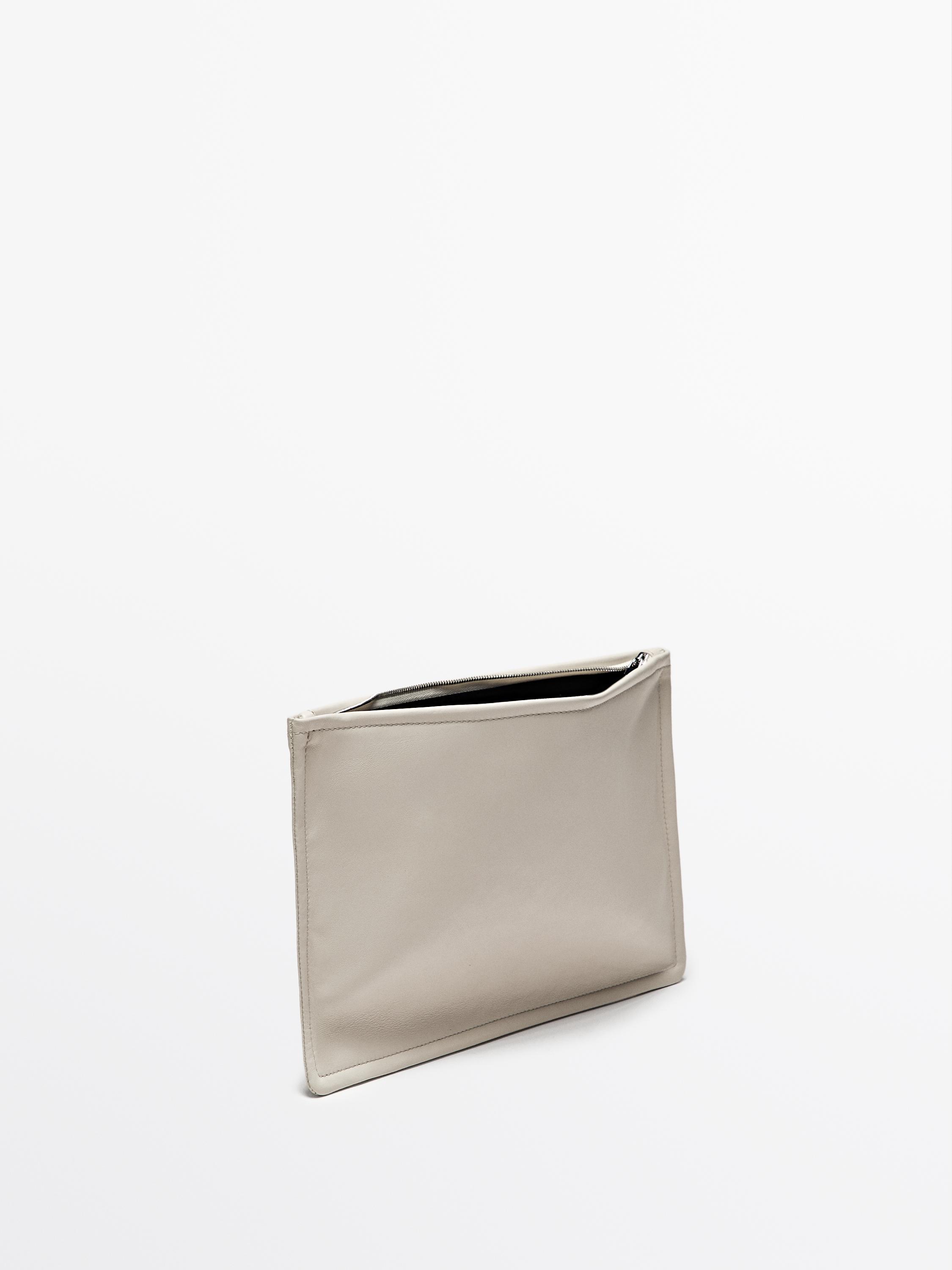 Small nappa leather pouch bag with knot