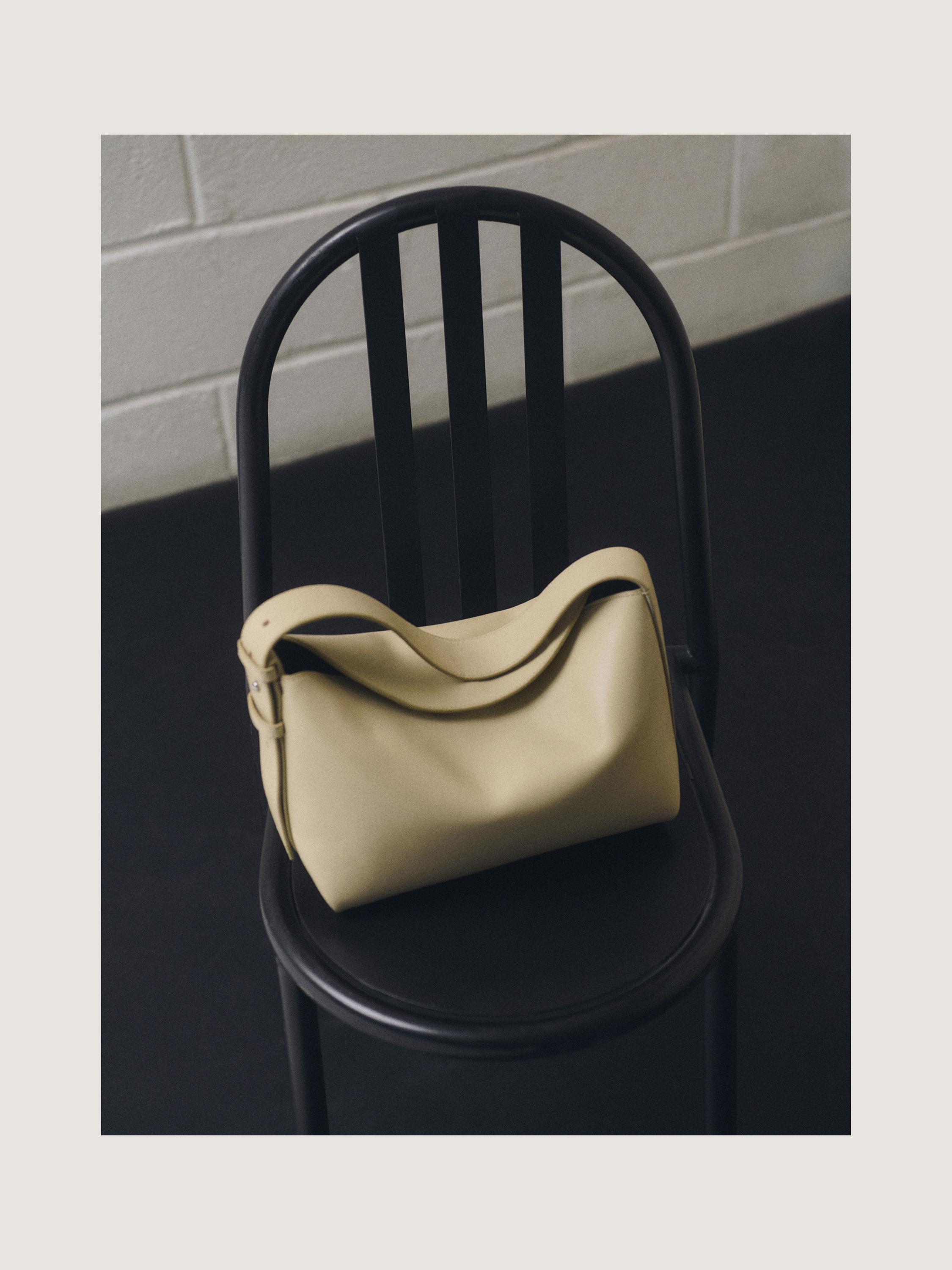 Small nappa leather shoulder bag — SAND