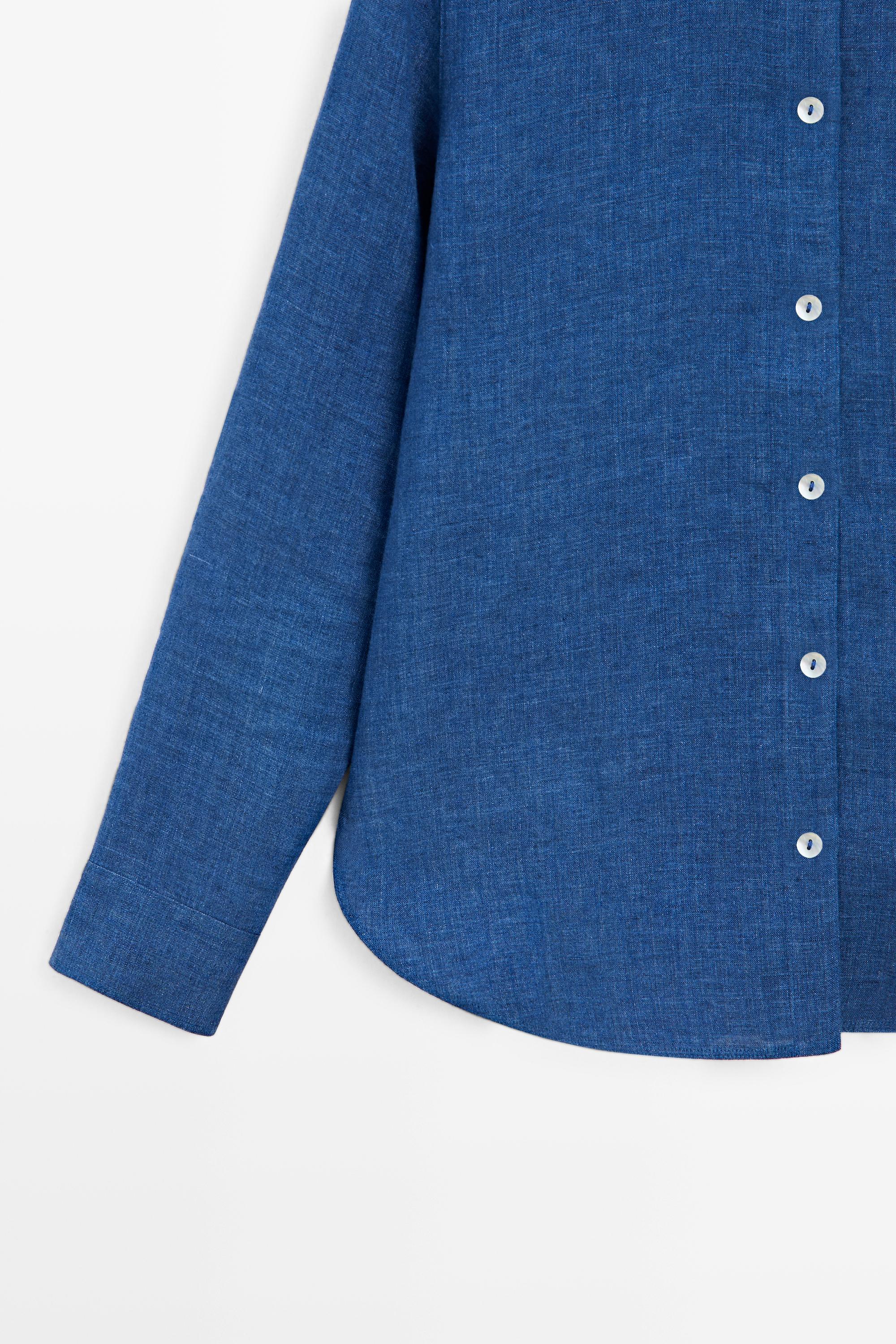 Flowing 100% linen shirt — INDIGO