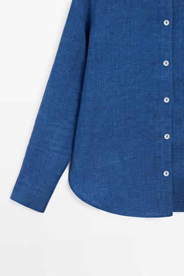Flowing 100% linen shirt — INDIGO 7