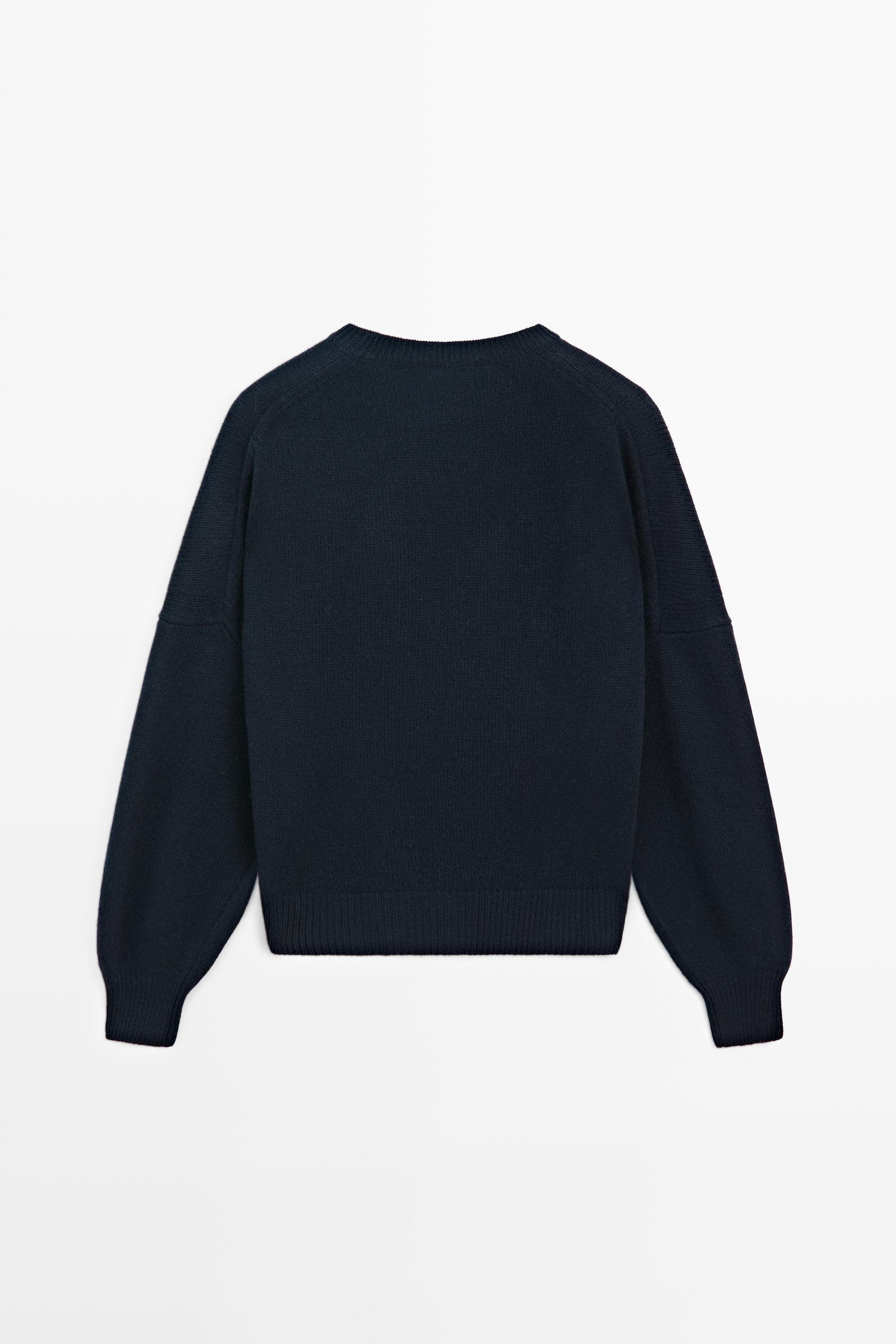 Massimo Dutti %100 Yün Oversize Triko Kazak görsel 3