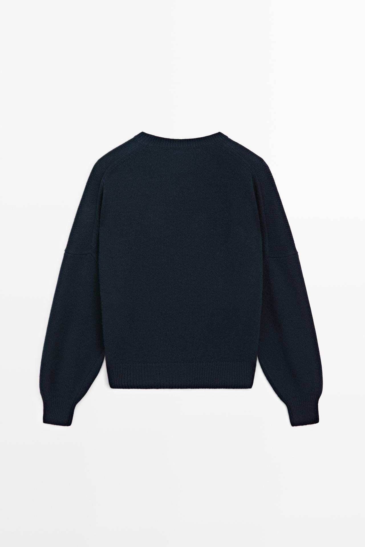 100% wool oversize knit sweater — Dark Blue