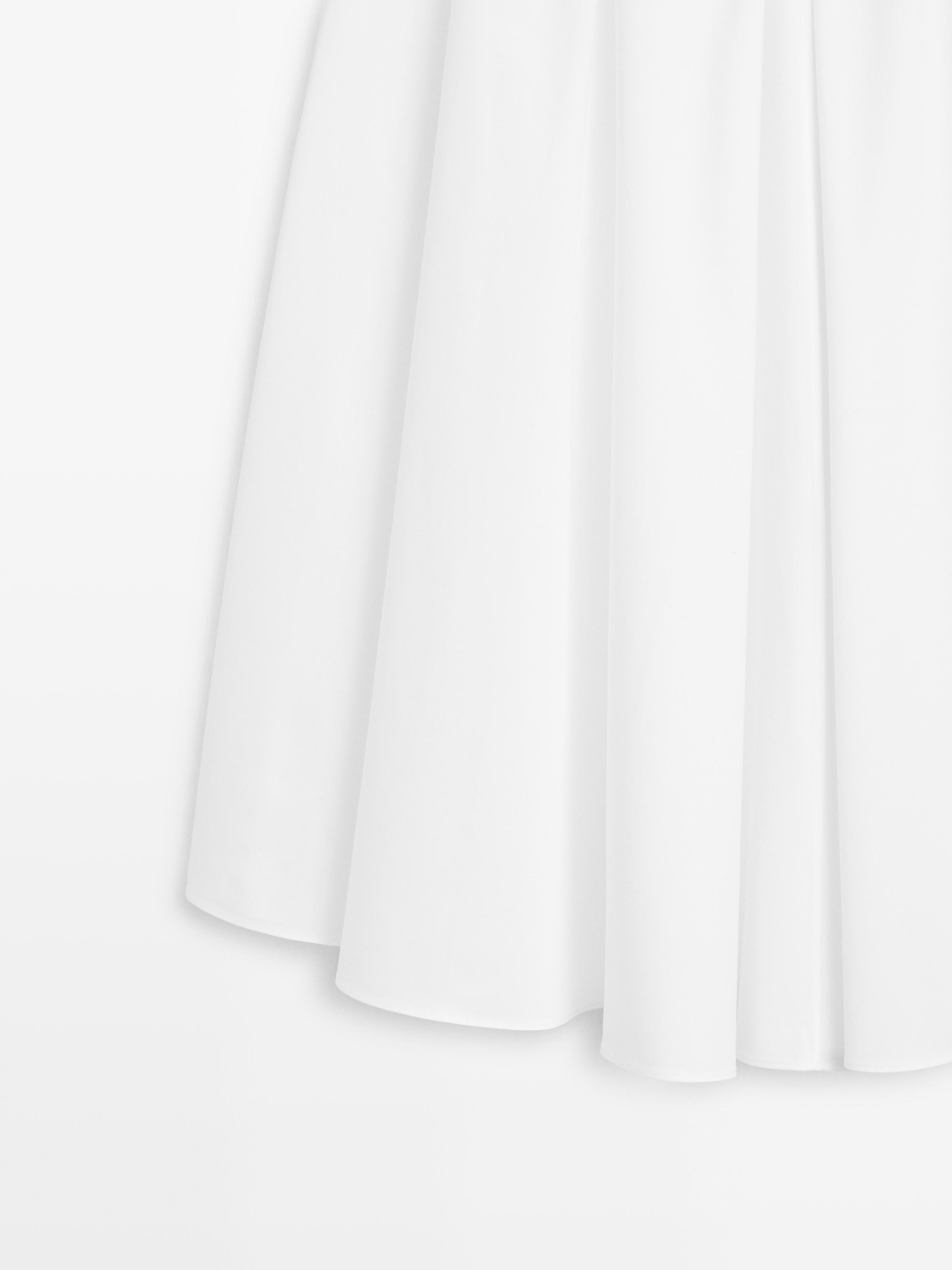 Midi skirt with belt loop details — WHITE