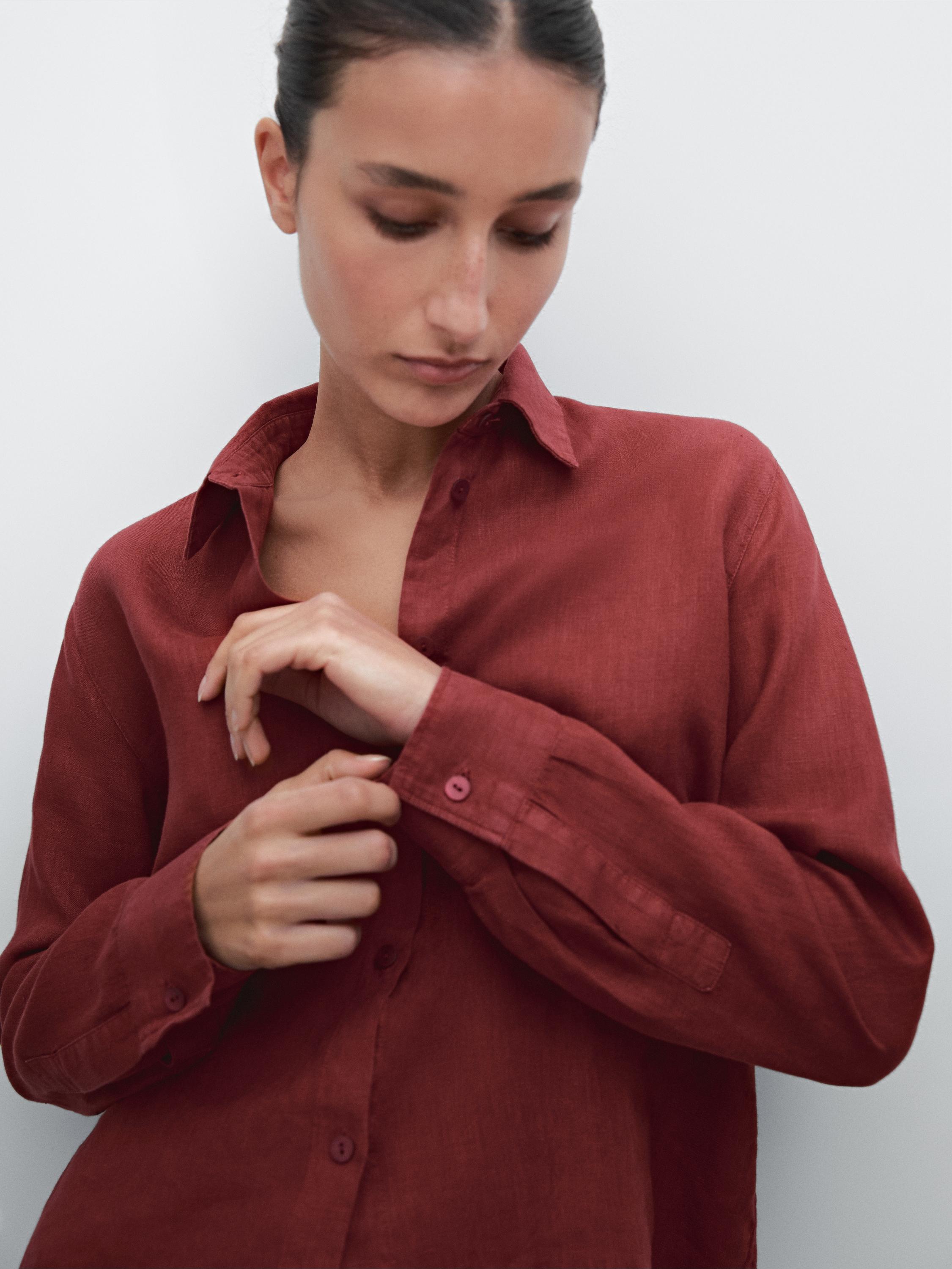 Flowing 100% linen shirt