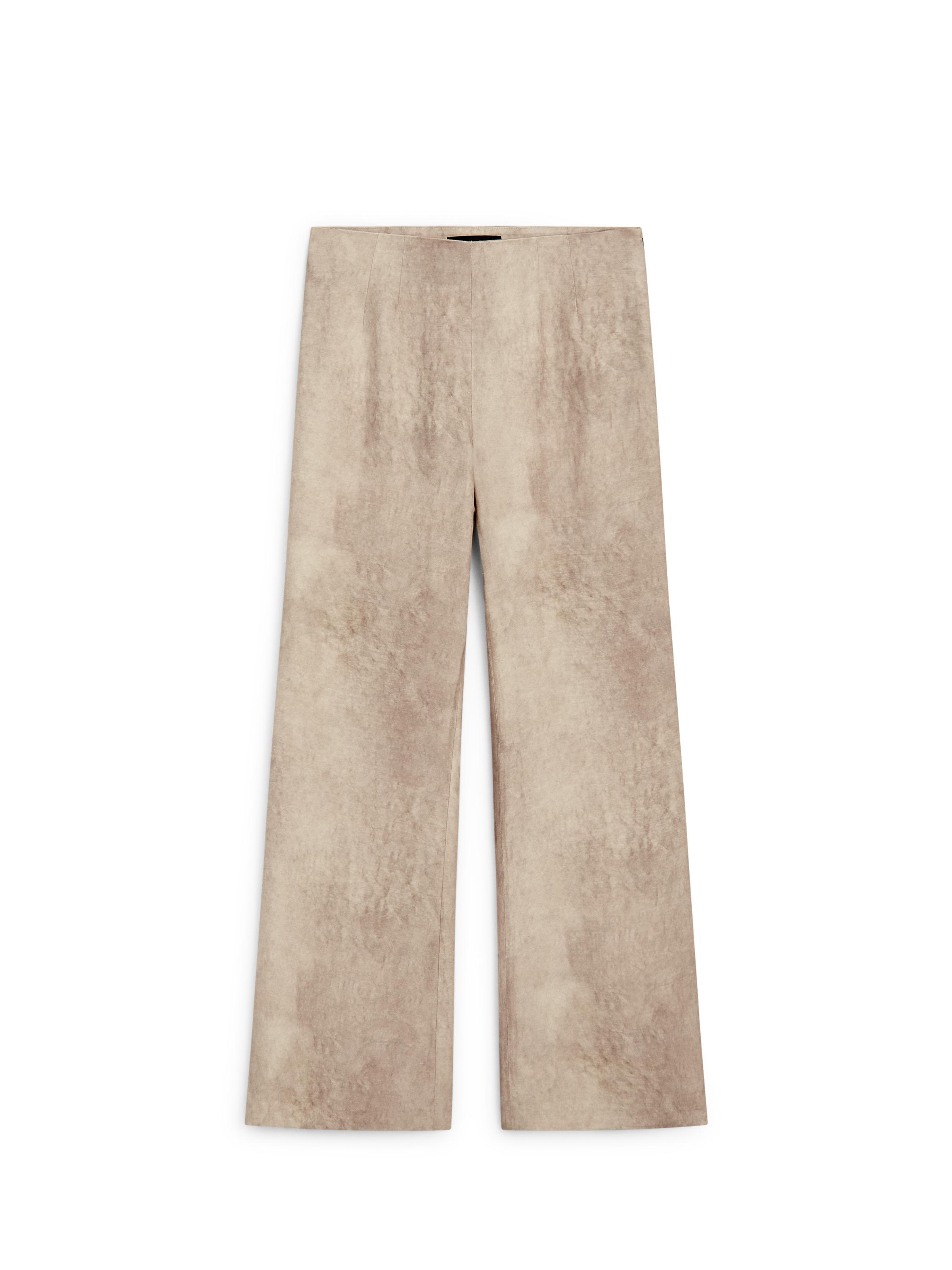 Distressed-effect flowing trousers — STONE
