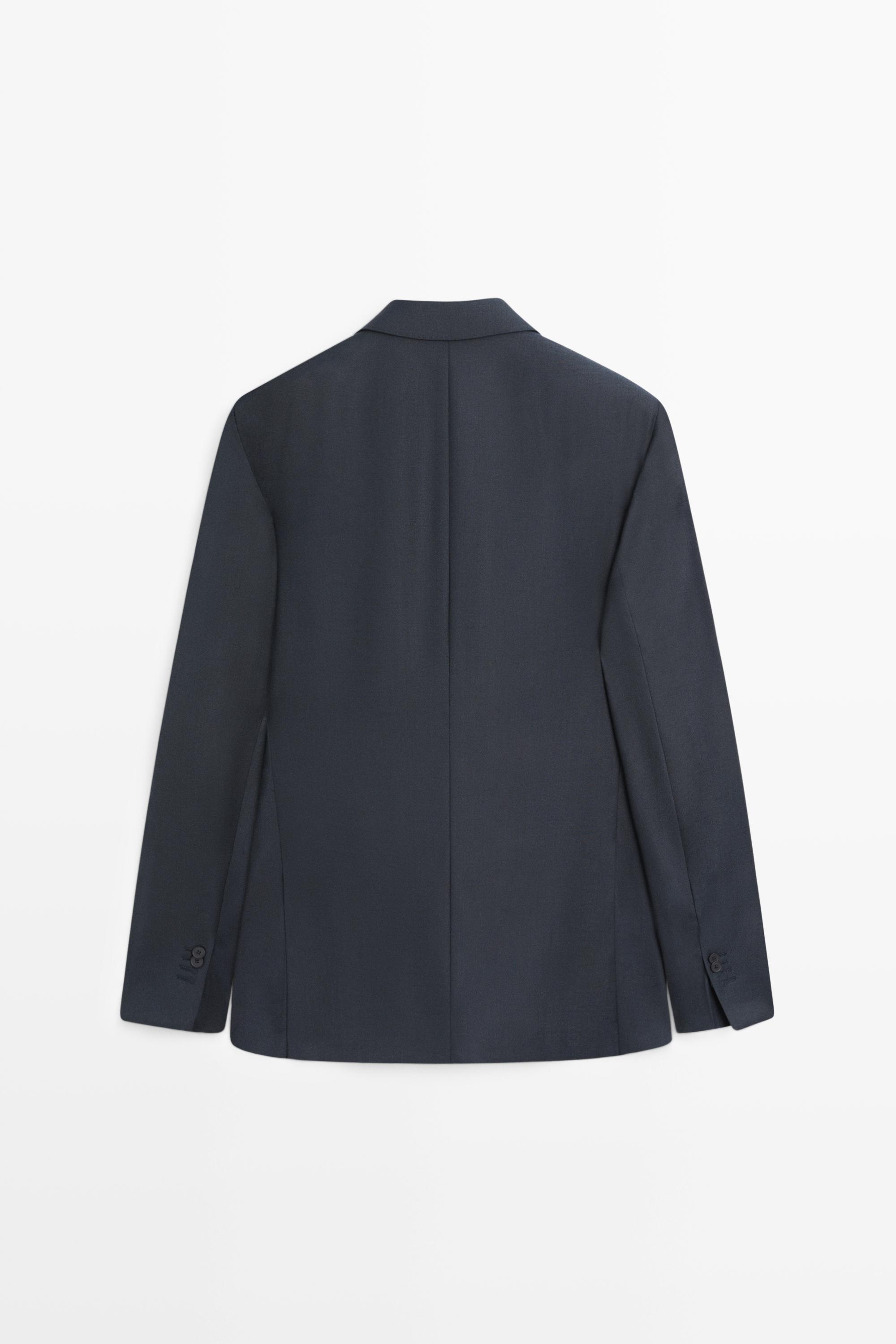 100% wool suit blazer — NAVY BLUE