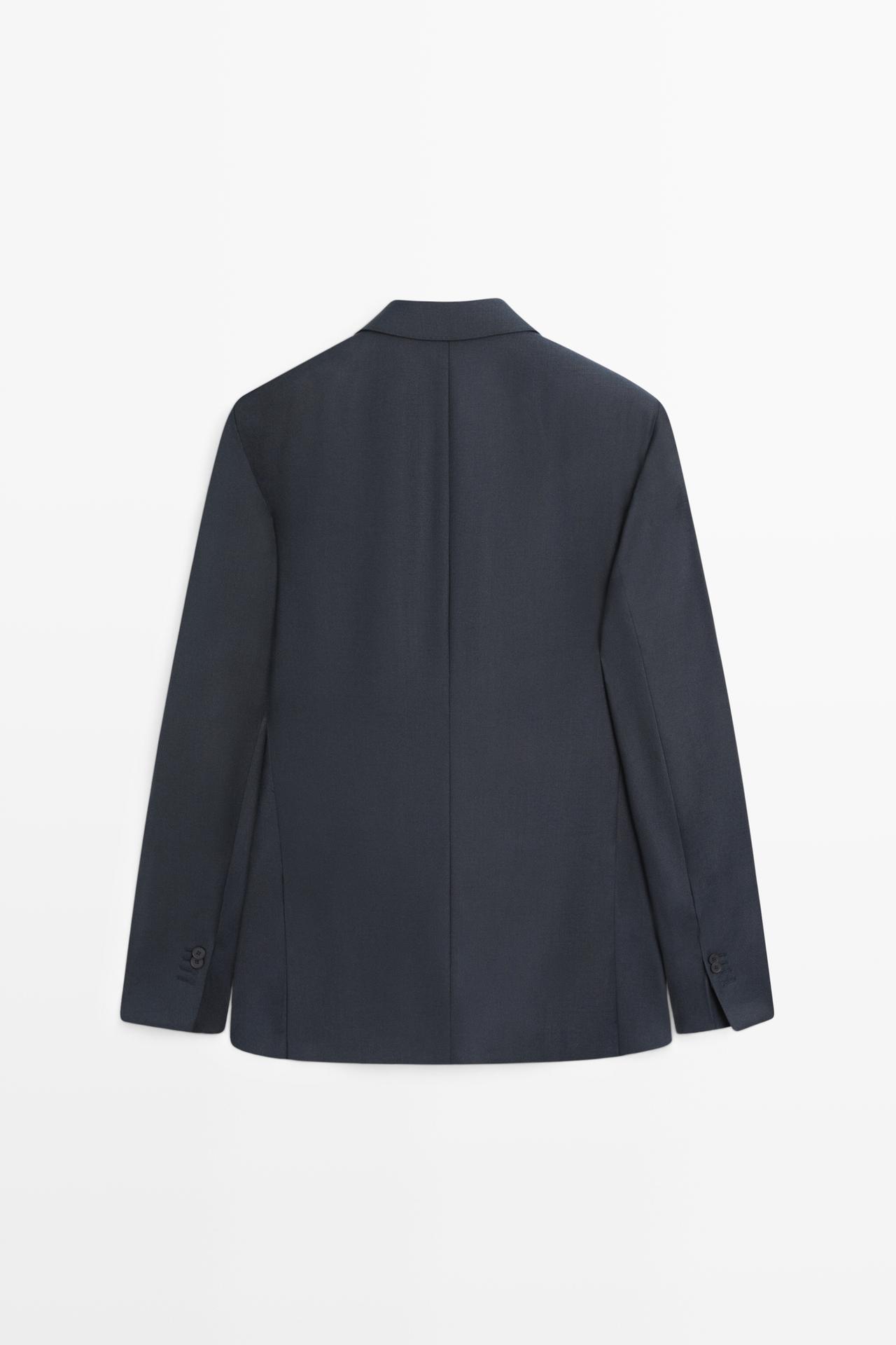 100% wool suit blazer — NAVY BLUE