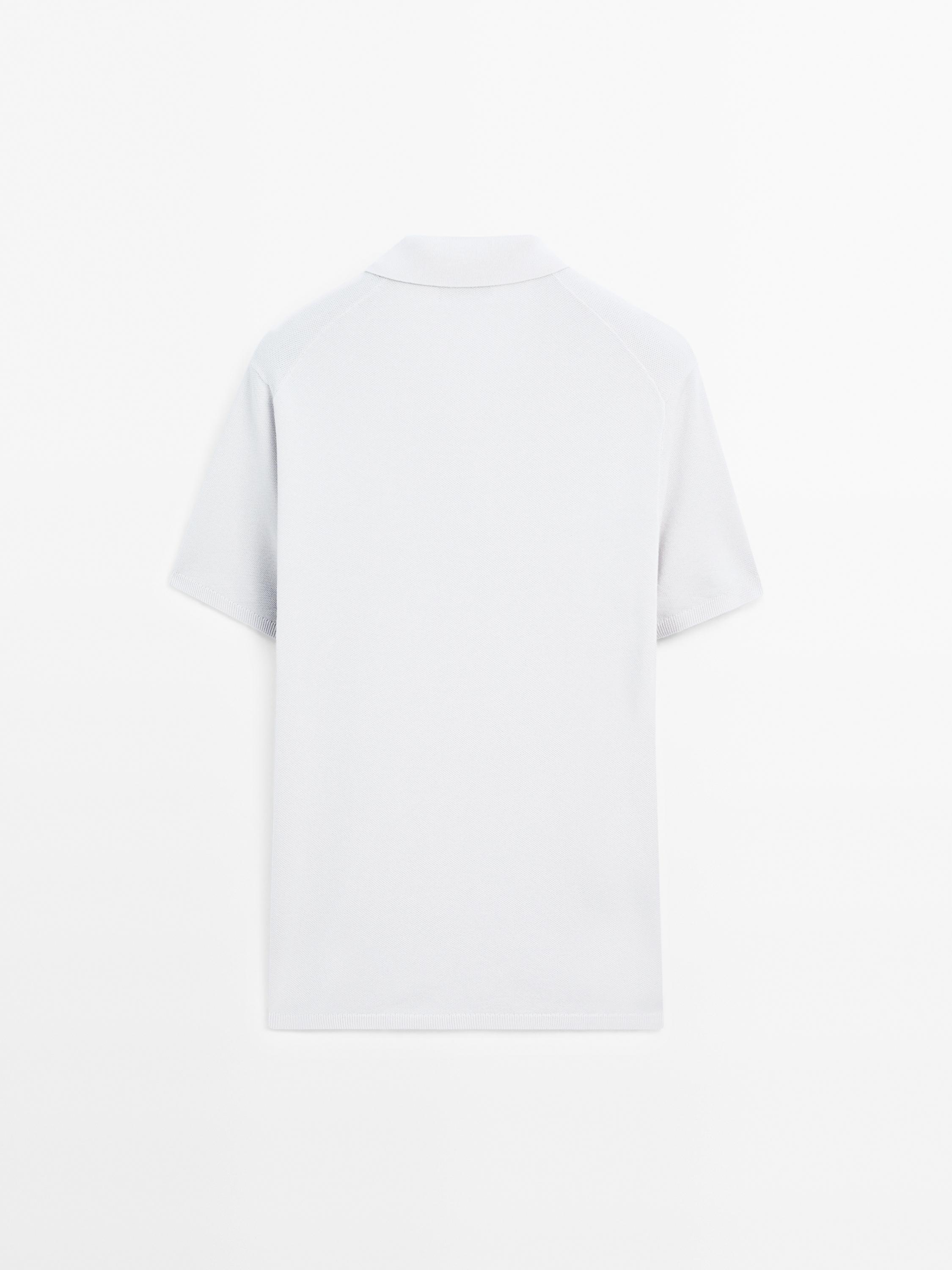 100% cotton textured knit polo shirt
