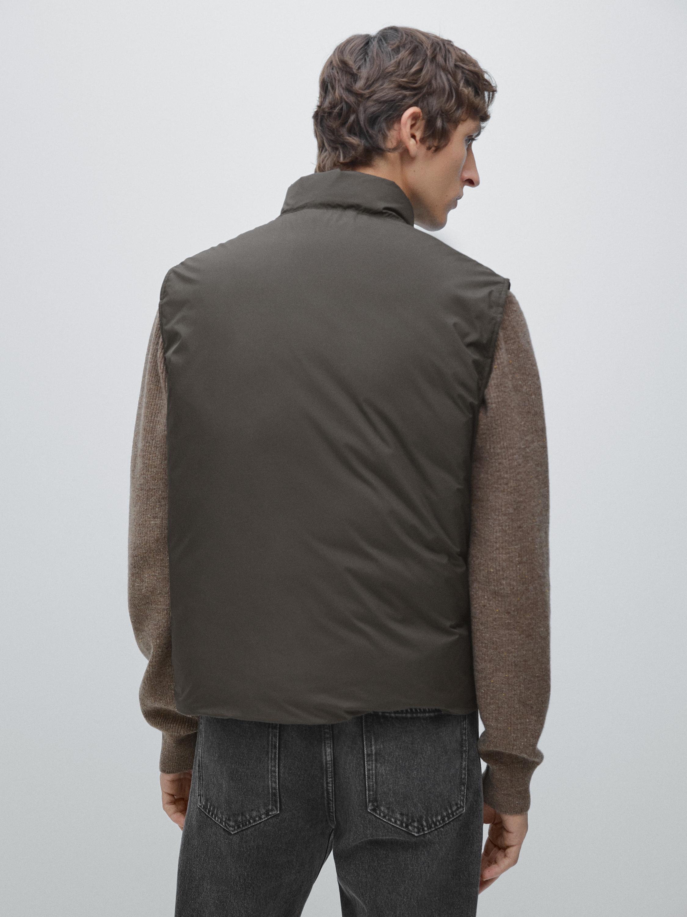 Water-repellent extra lightweight puffer gilet — Chocolate