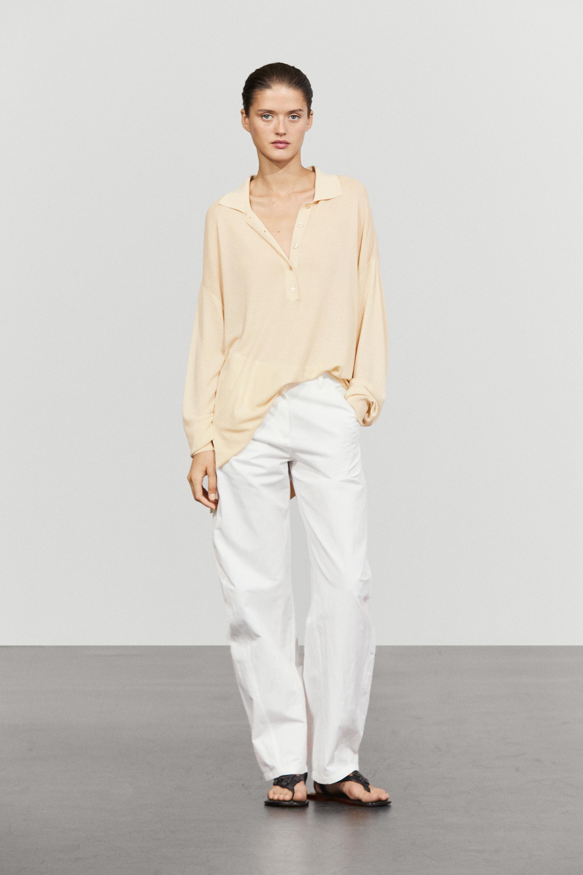 Polo collar sweater — IVORY