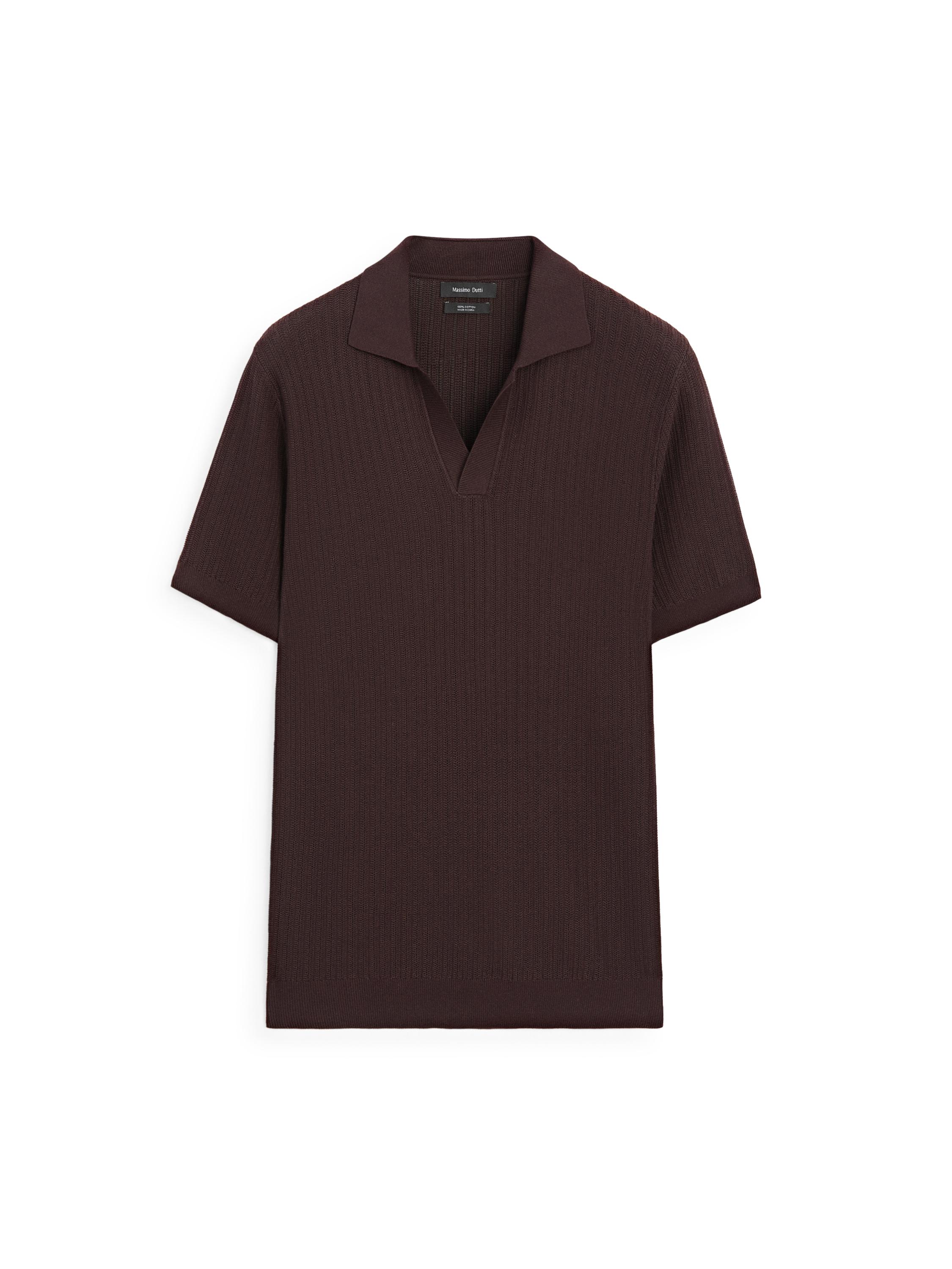 Jacquard knit polo sweater — BURGUNDY