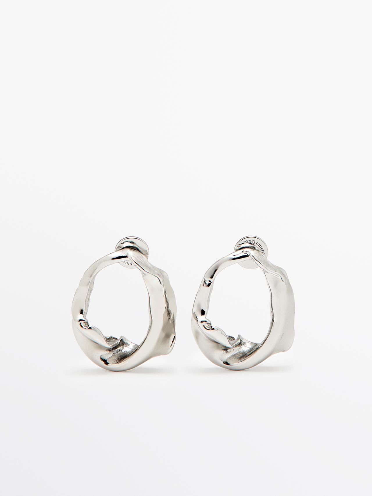 Pendientes Irregulares - Plata - 01 - Massimo Dutti - Mujer