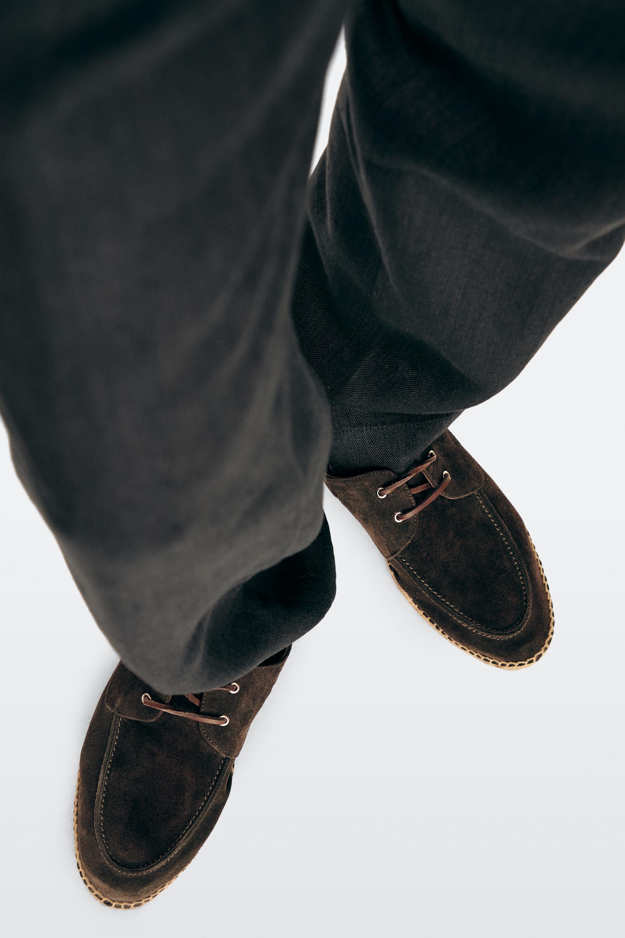 Jute sole deck shoes — BROWN