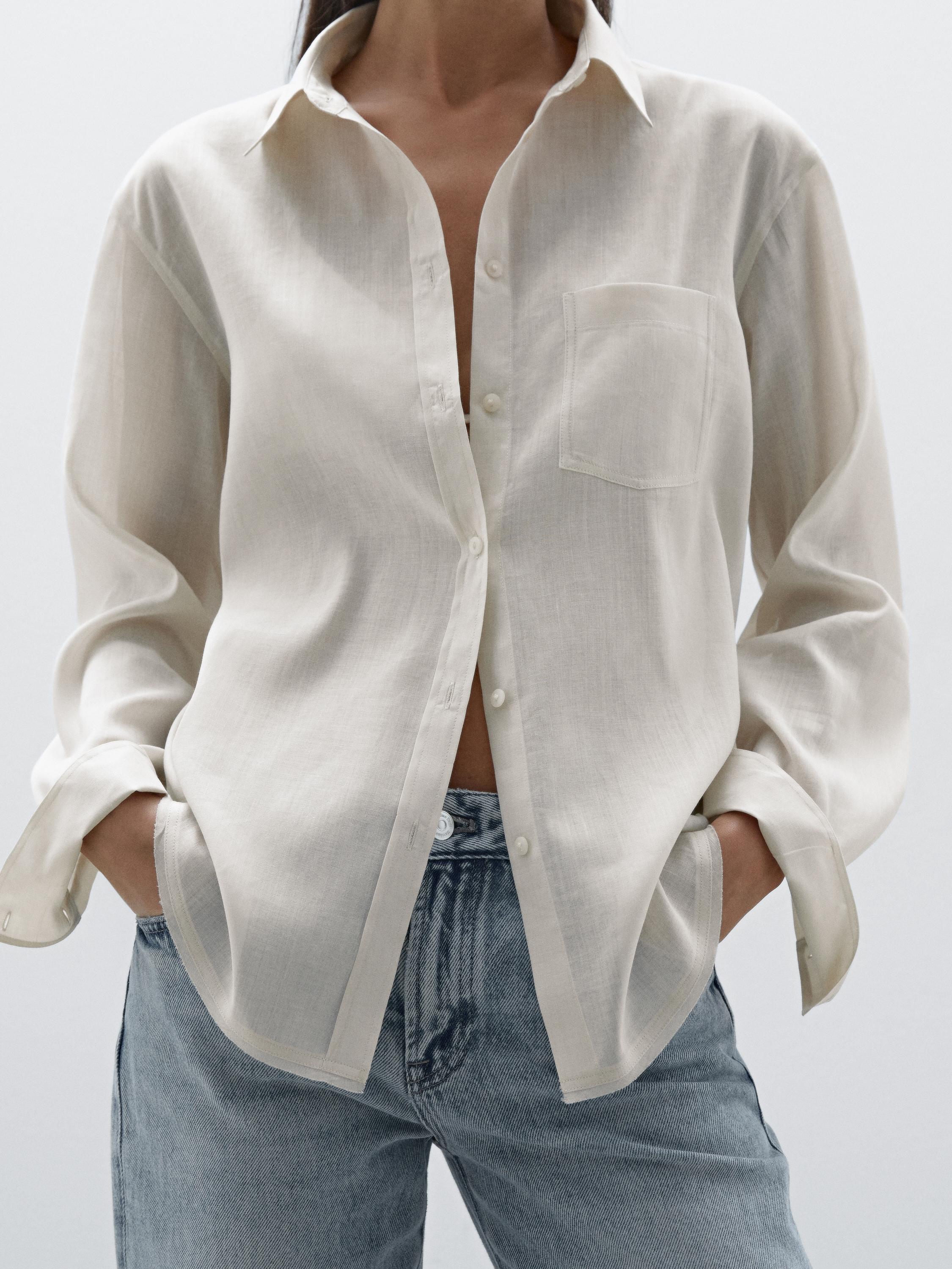 Flowing ramie blend shirt