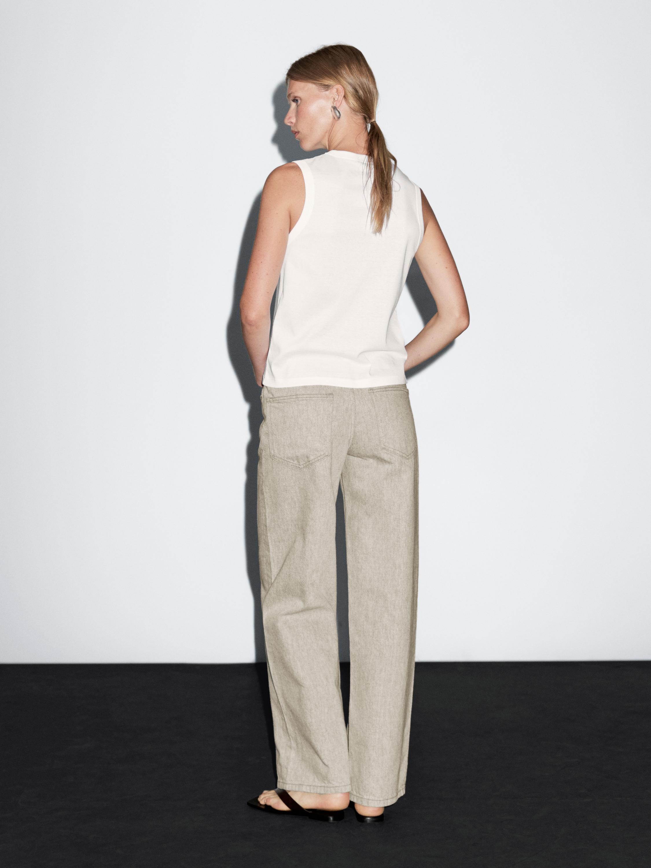 Mid-rise wide-leg jeans