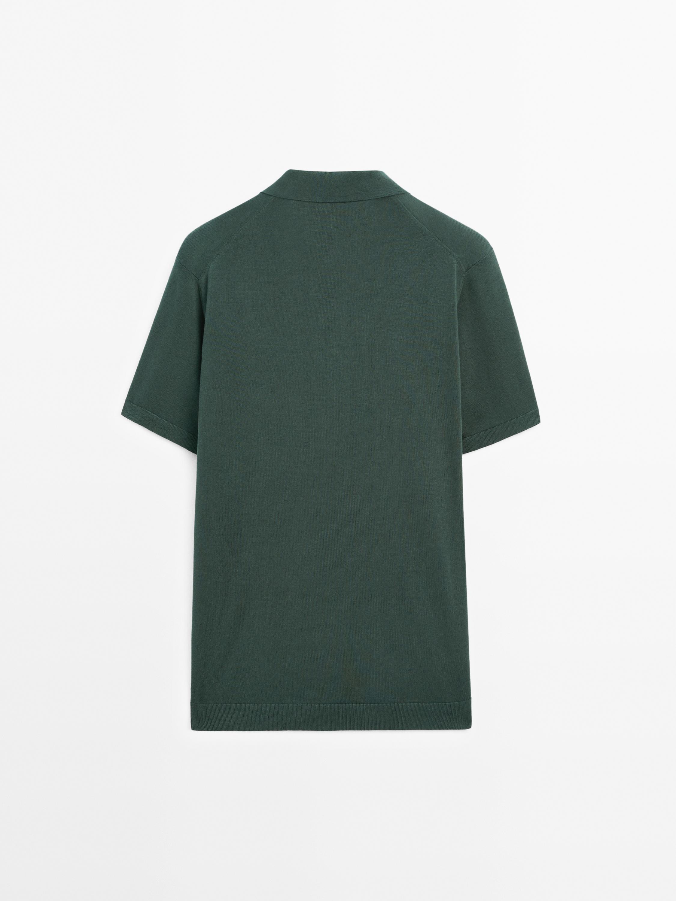 Short sleeve cotton polo sweater