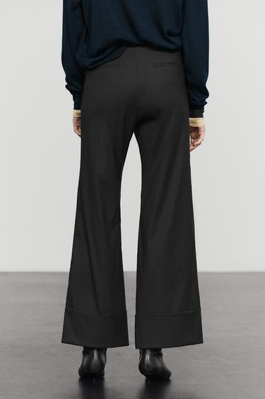 Flare fit pants with hem detail — BLACK 5