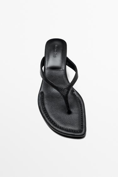 Leather heeled sandals — BLACK 6