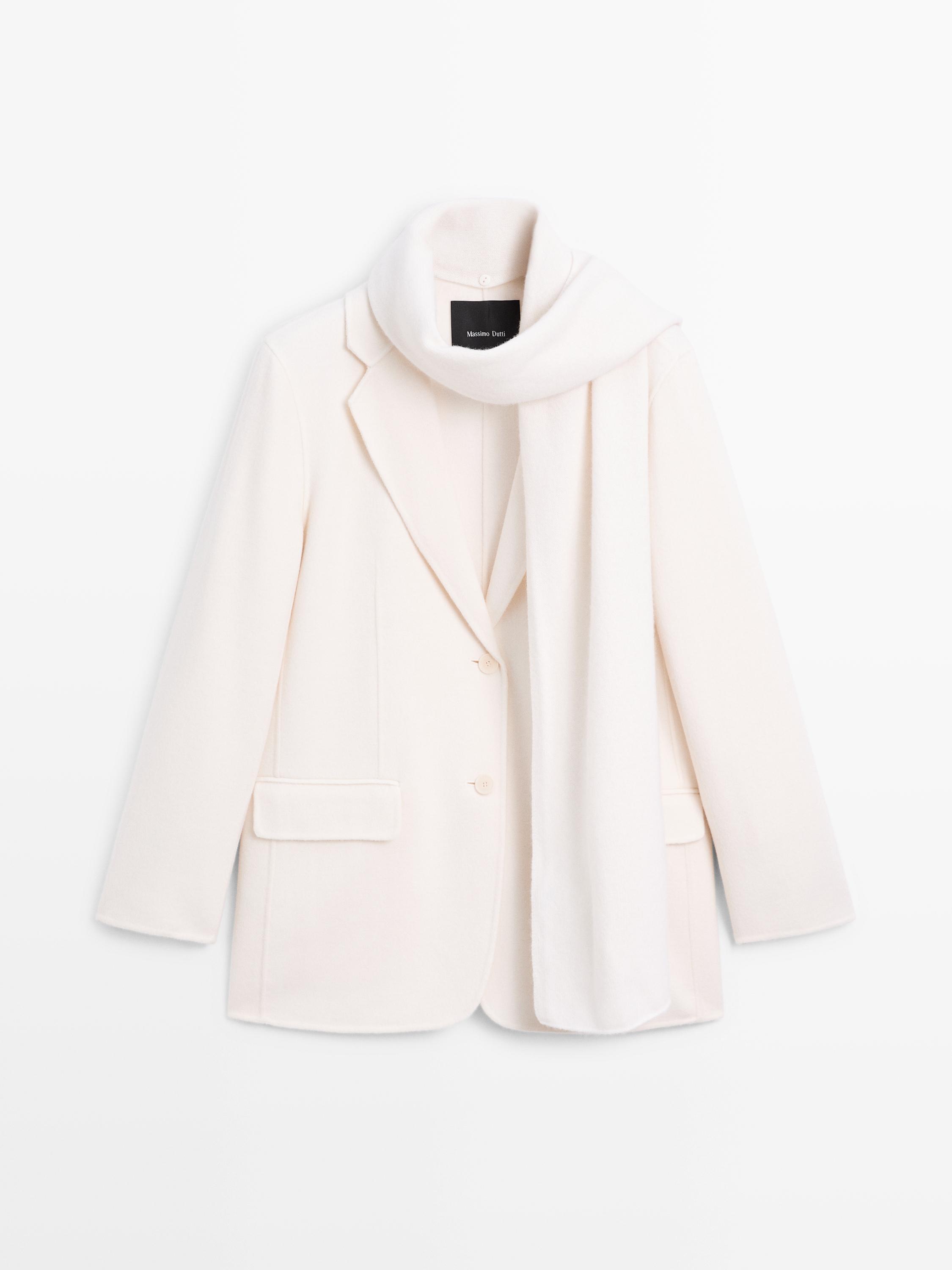 Wool blend blazer with scarf