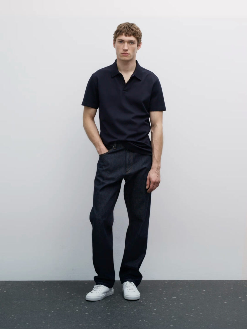 100% cotton polo shirt with micro textured weave