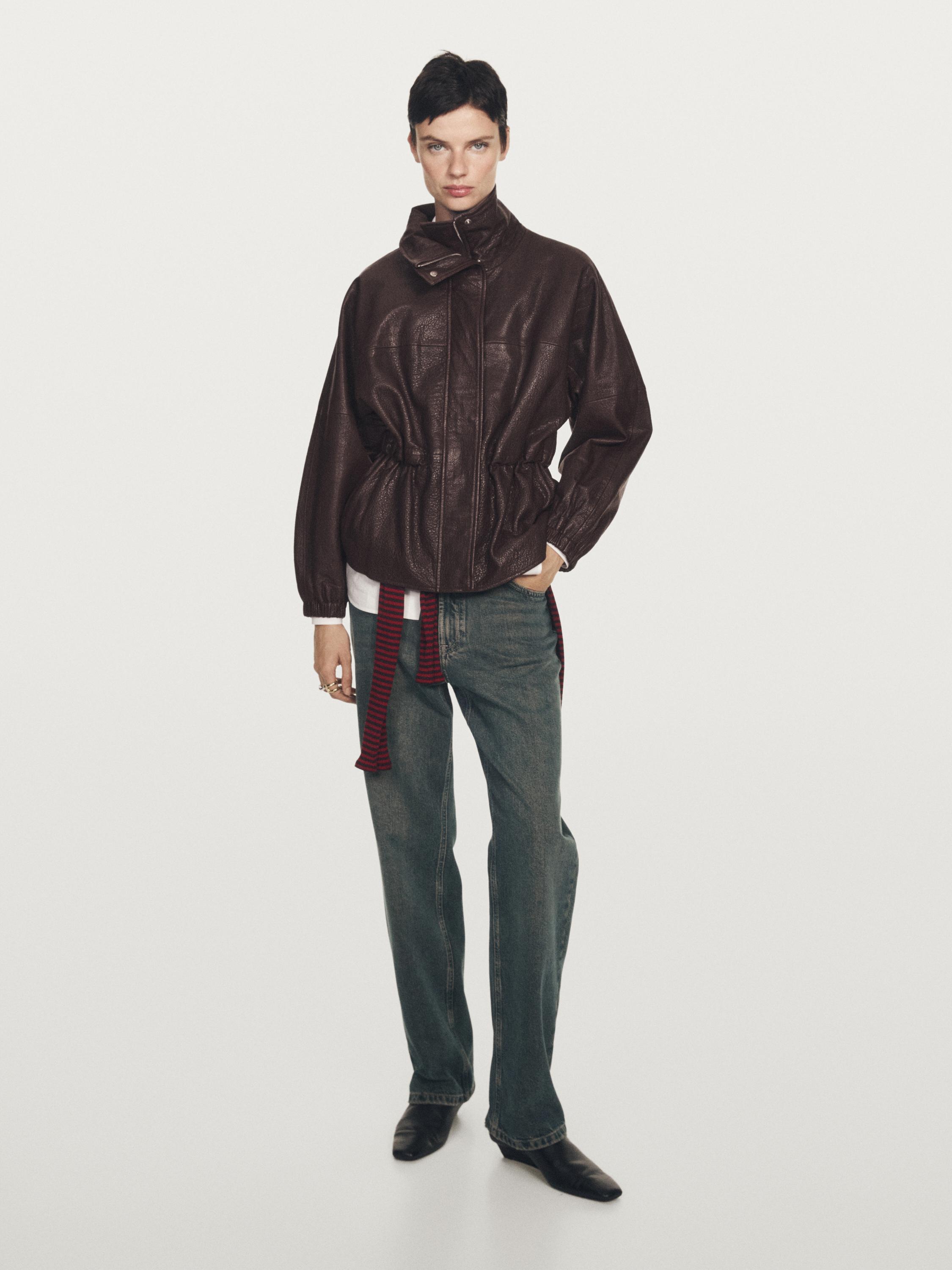 Nappa leather jacket with grainy finish