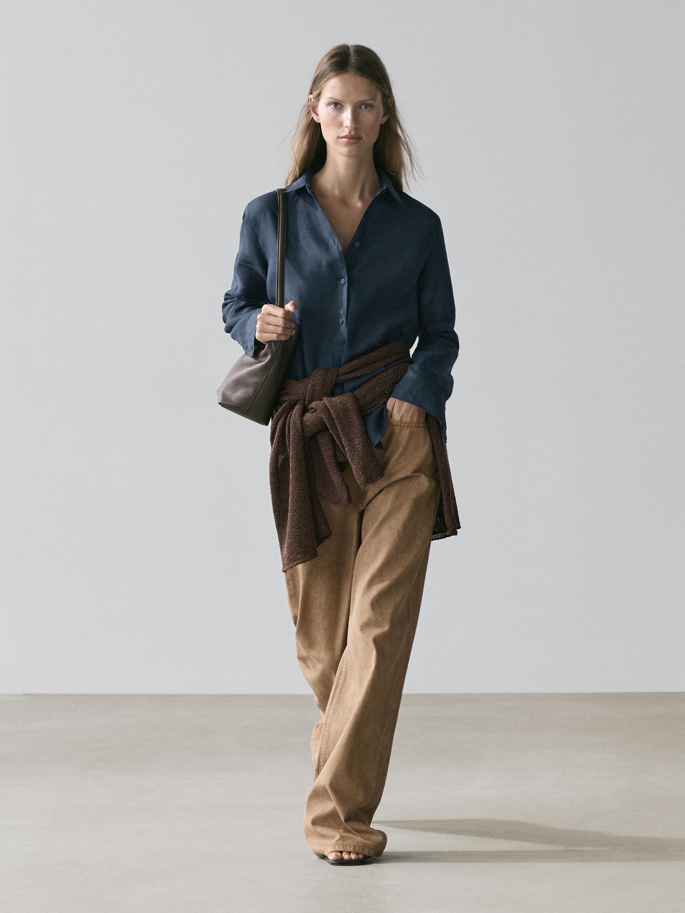 Flowing 100% linen shirt