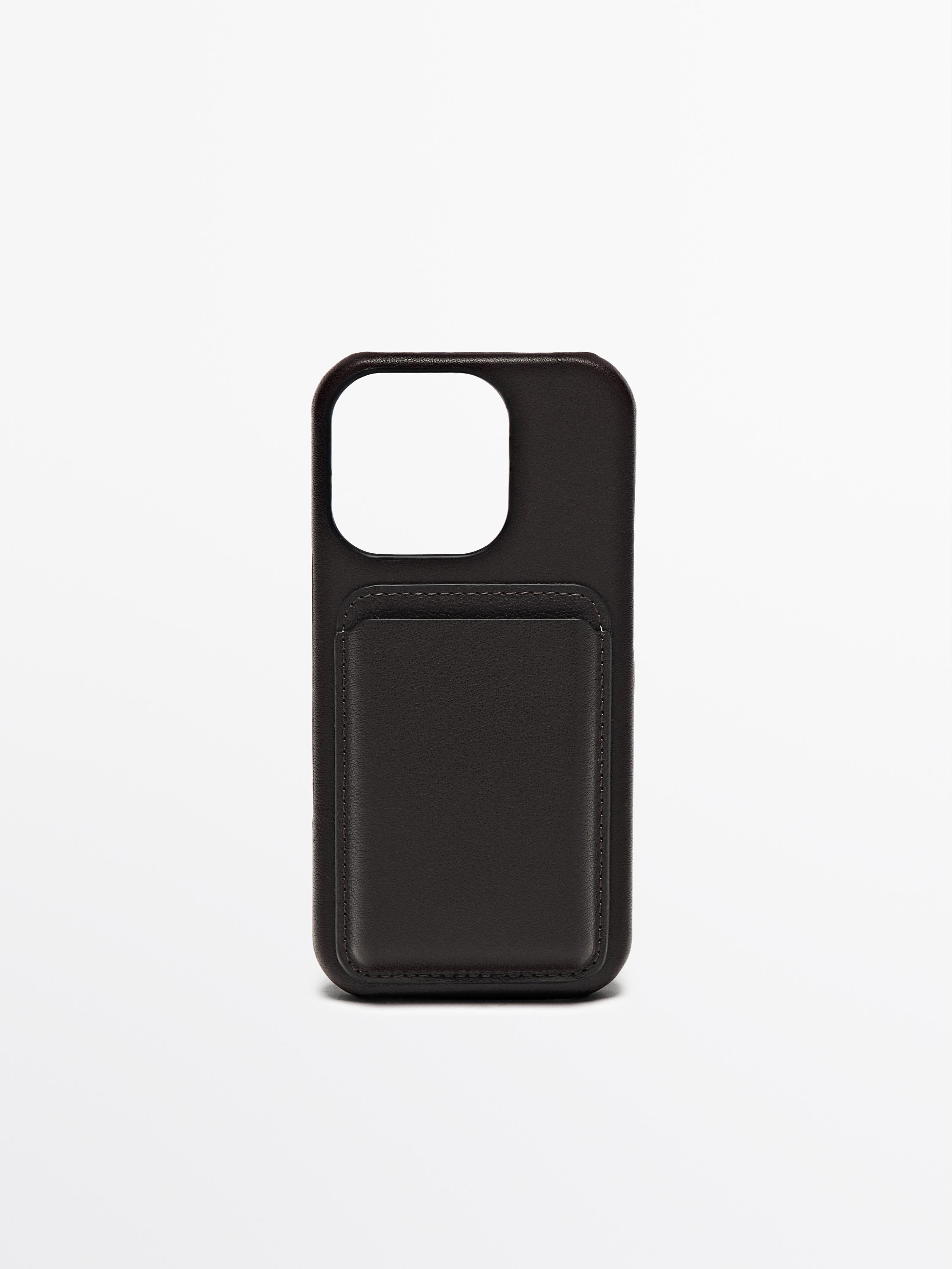 Nappa leather iPhone 16 Pro case — BROWN