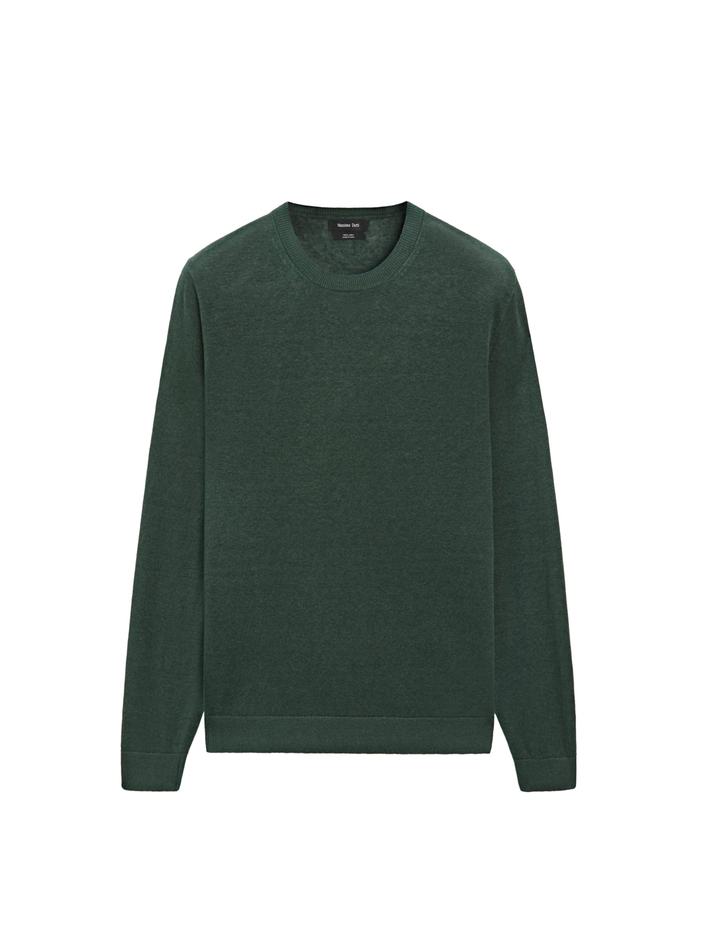 100% linen knit crew neck sweater — BOTTLE