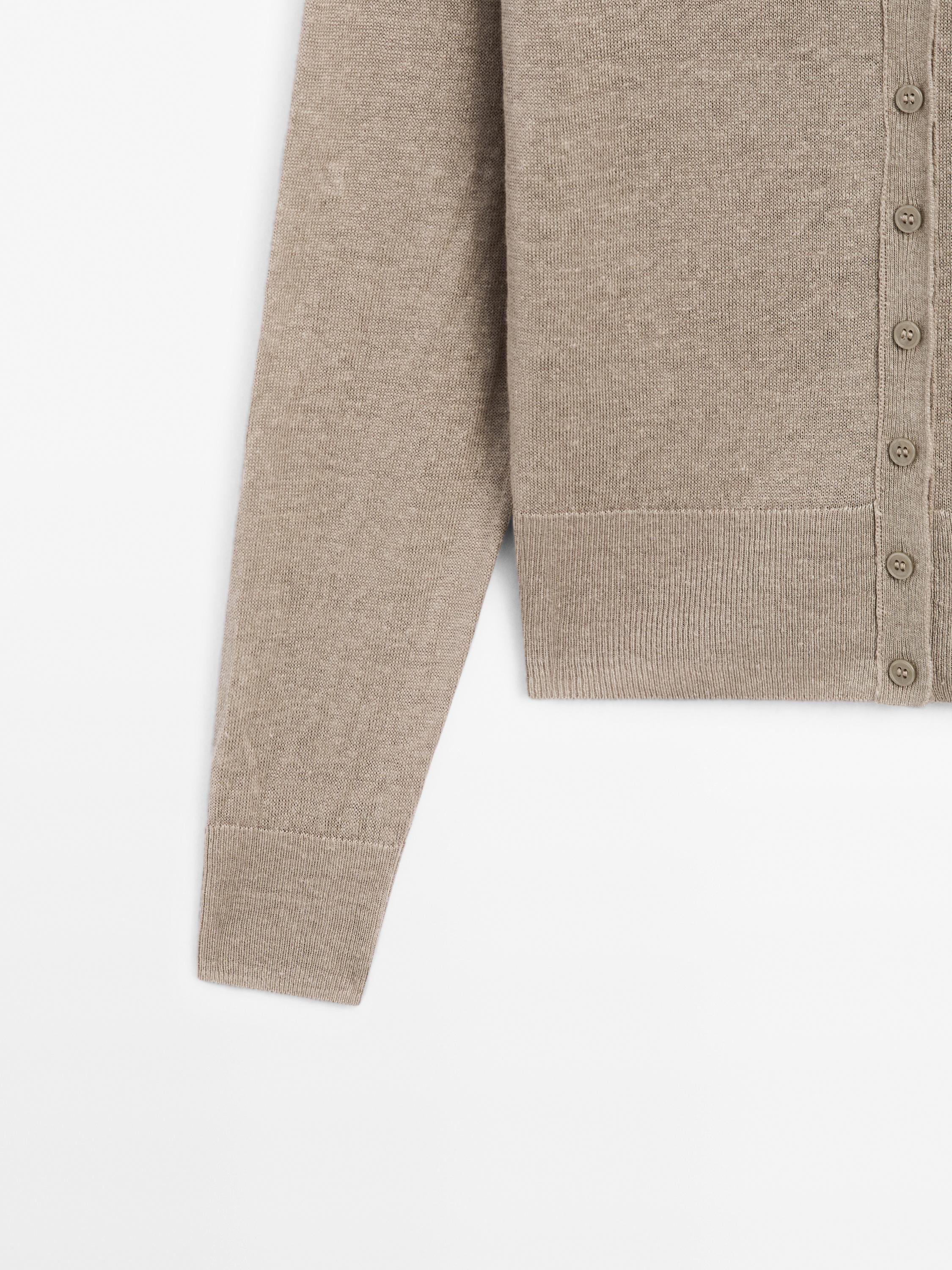 Lightweight 100% linen knit cardigan